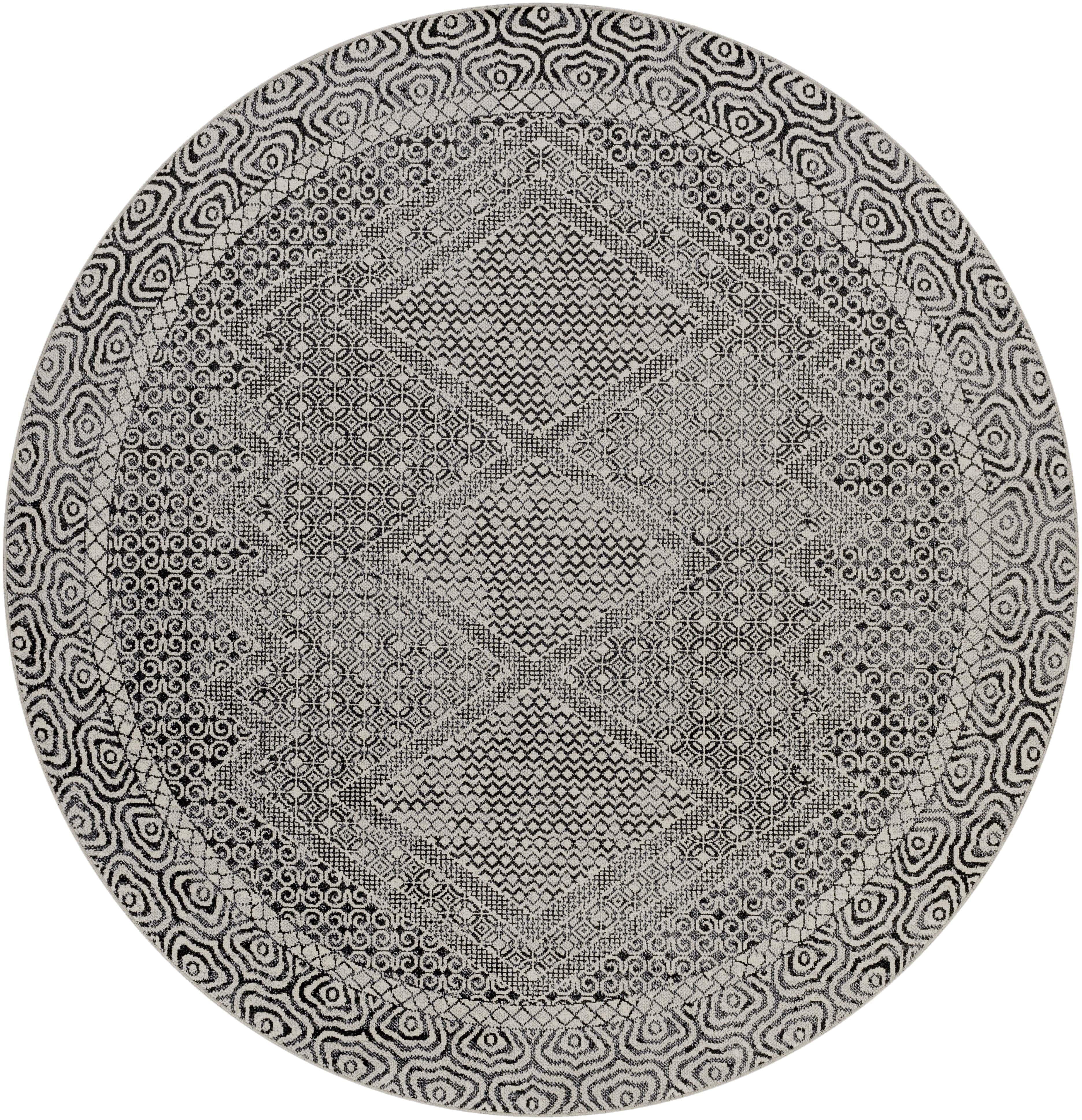 West Harrison Gray Hand-Knotted Round Wool Area Rug