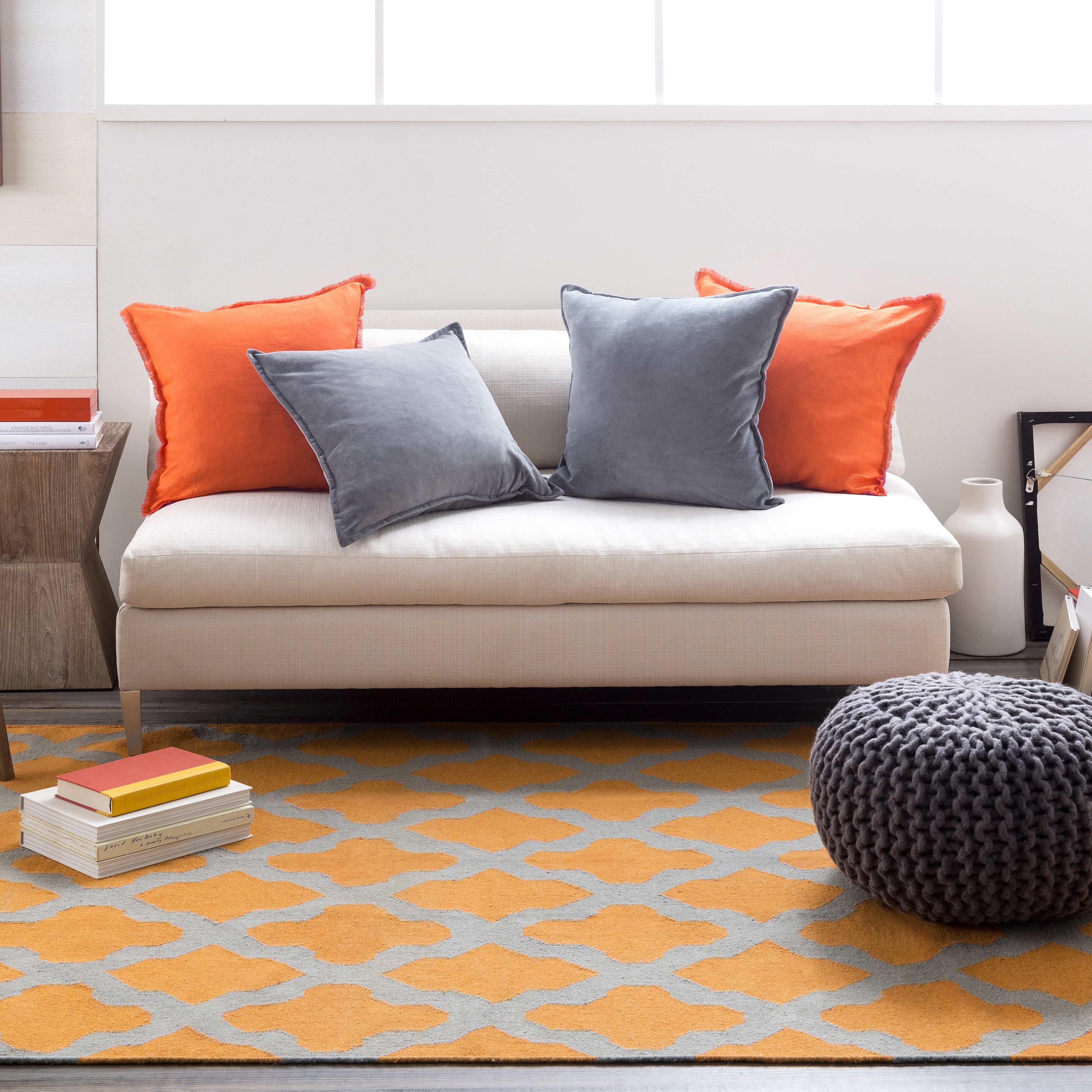 Mark & Day Woold 2'x3' Rectangle Woven Indoor Area Rugs Orange/Grey
