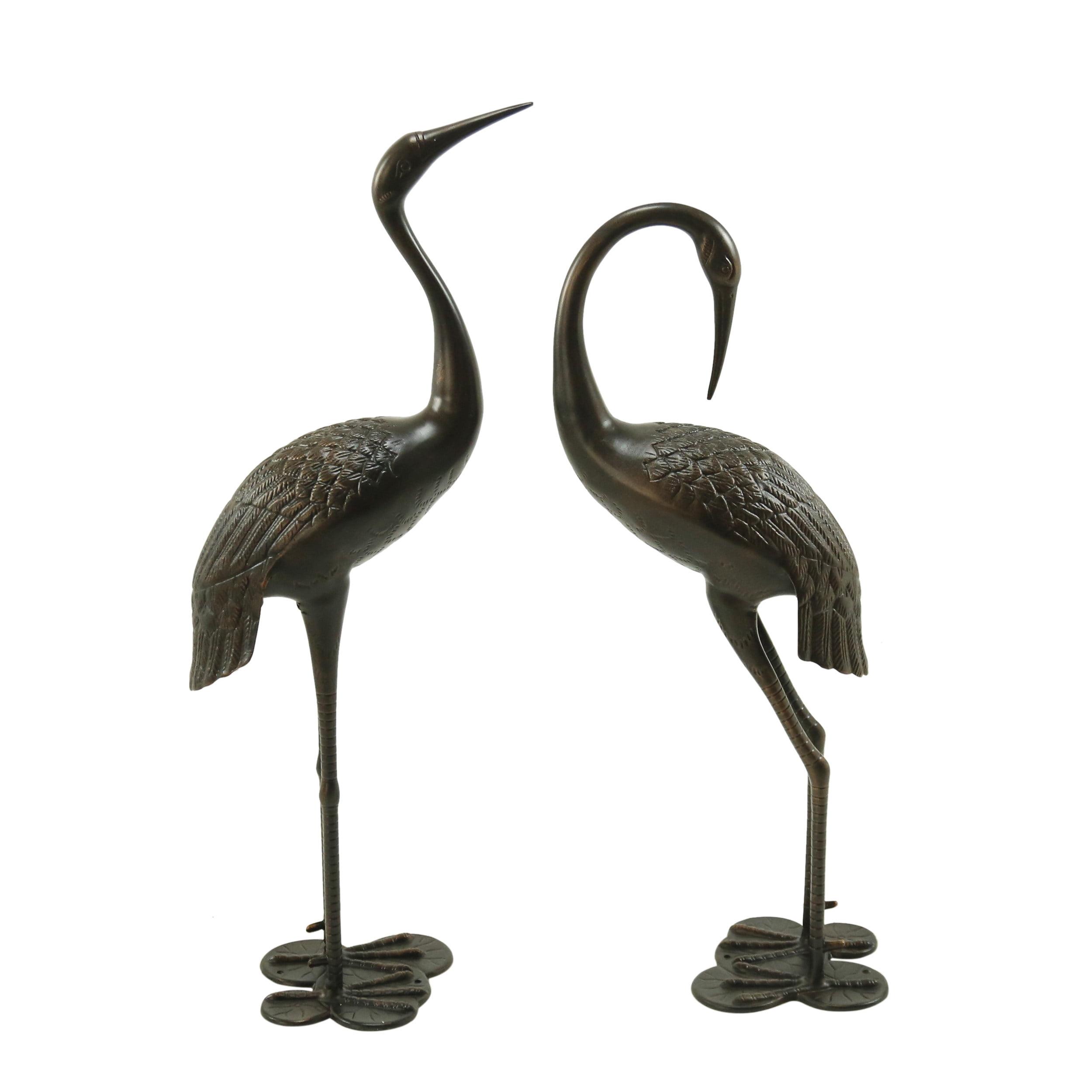 Rosecliff Heights Outdoor Aluminum Crane Garden Statue  (Set Of 2) (Set of 2)