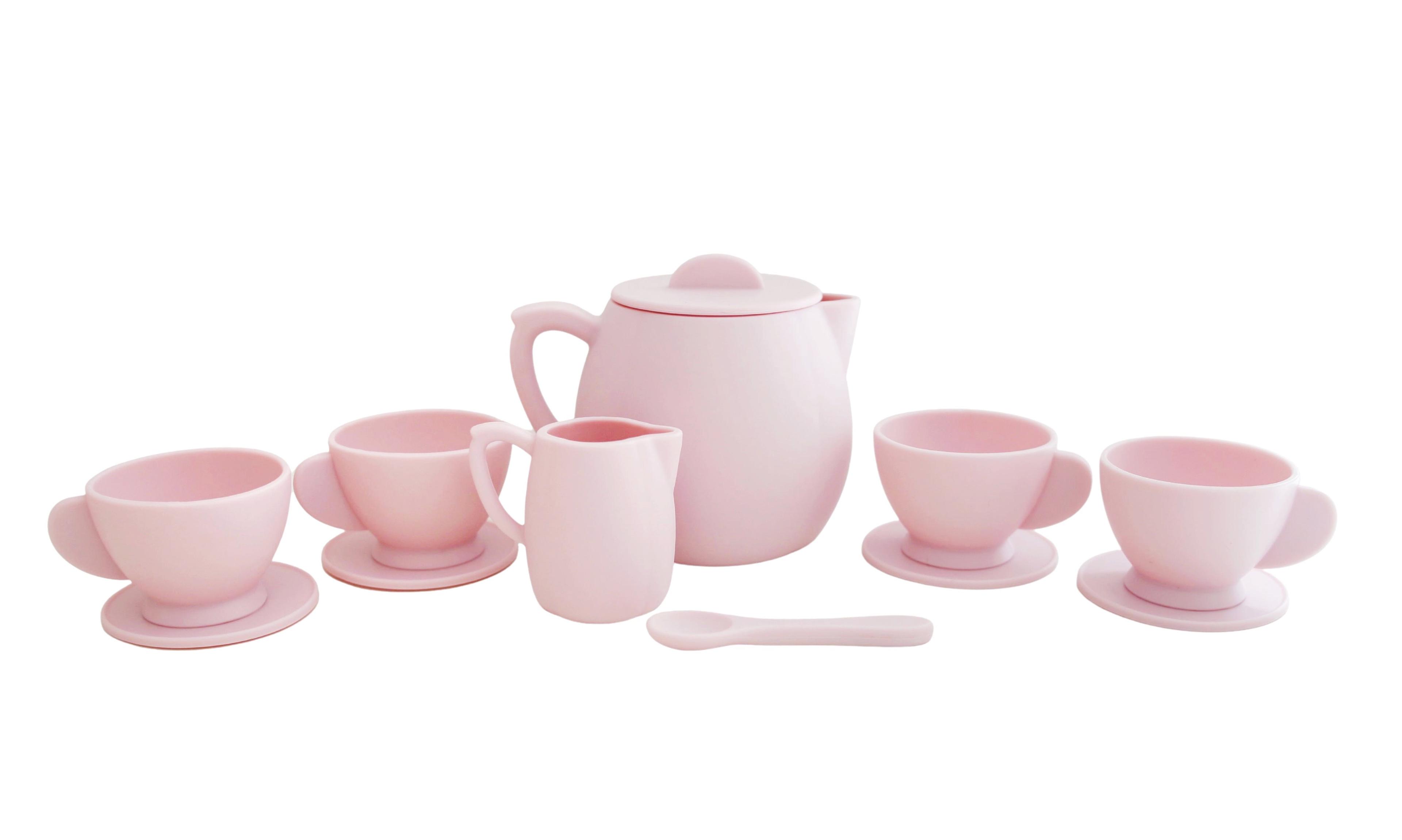 Primrose Pink Silicone 12-Piece Children's Tea Play Set