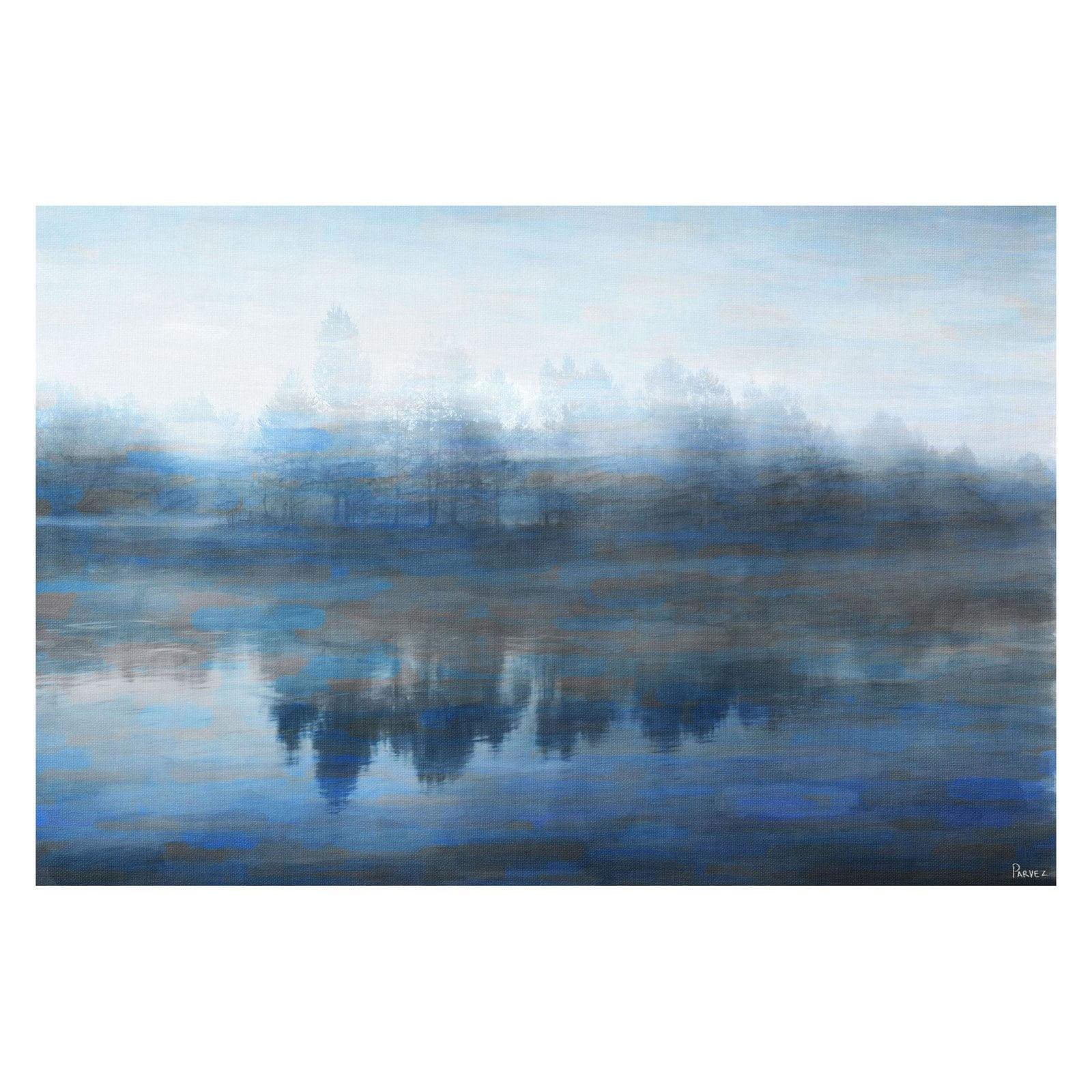 Indigo and Ivory Abstract Landscape Canvas Art 30" x 45"