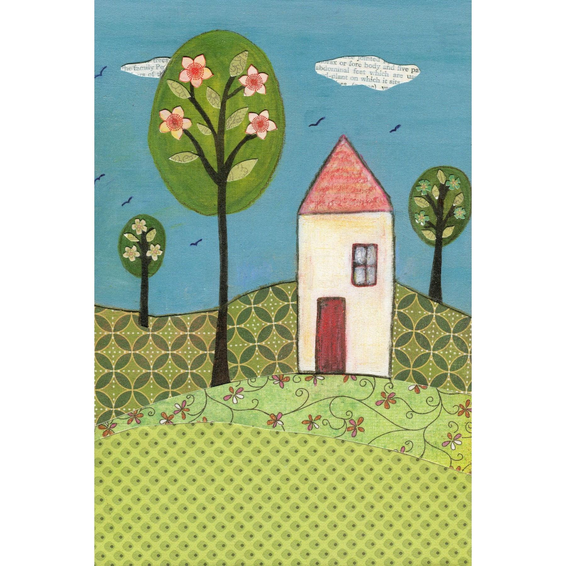 Little White House Landscape Canvas Art Print