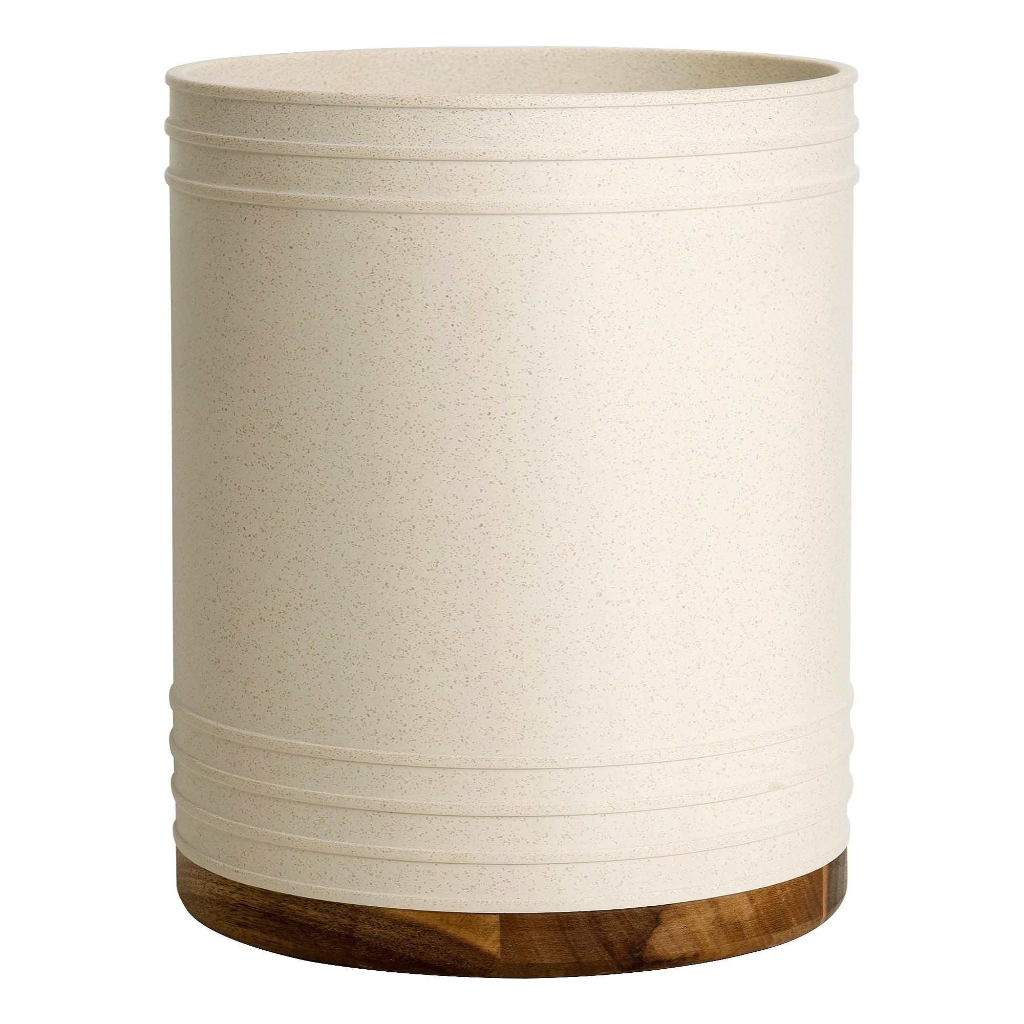 Marson Wastebasket Natural - Allure Home Creations: Resin & Wood, 9.7" High, 169oz Capacity