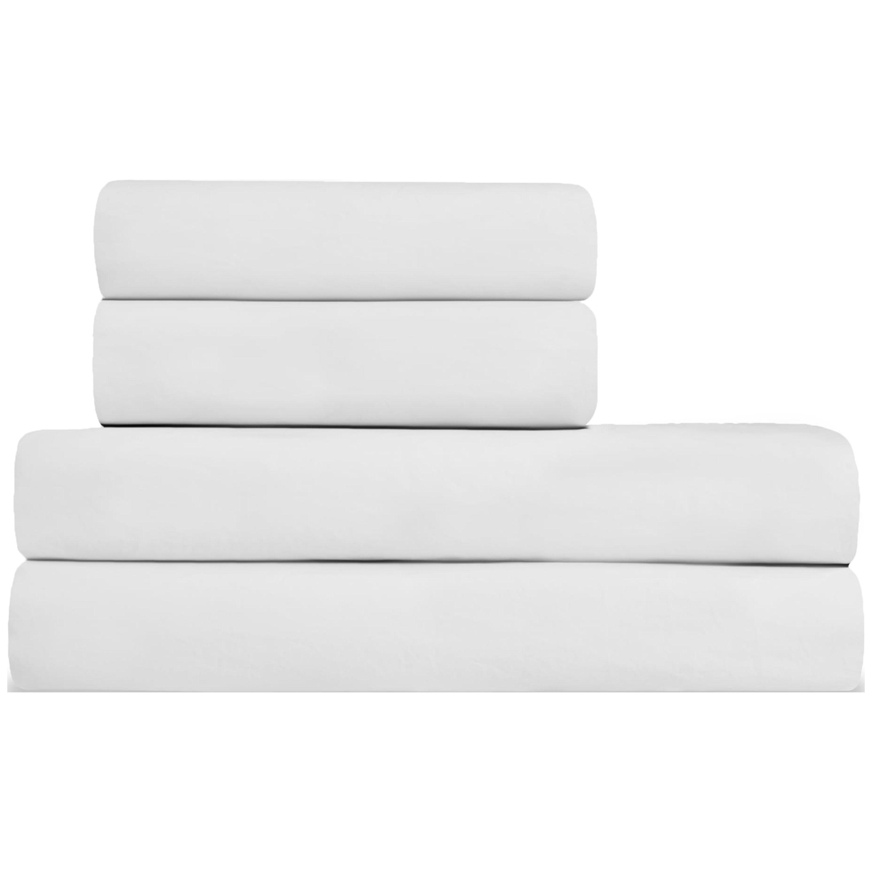 Soft White Organic Cotton Percale Full Sheet Set