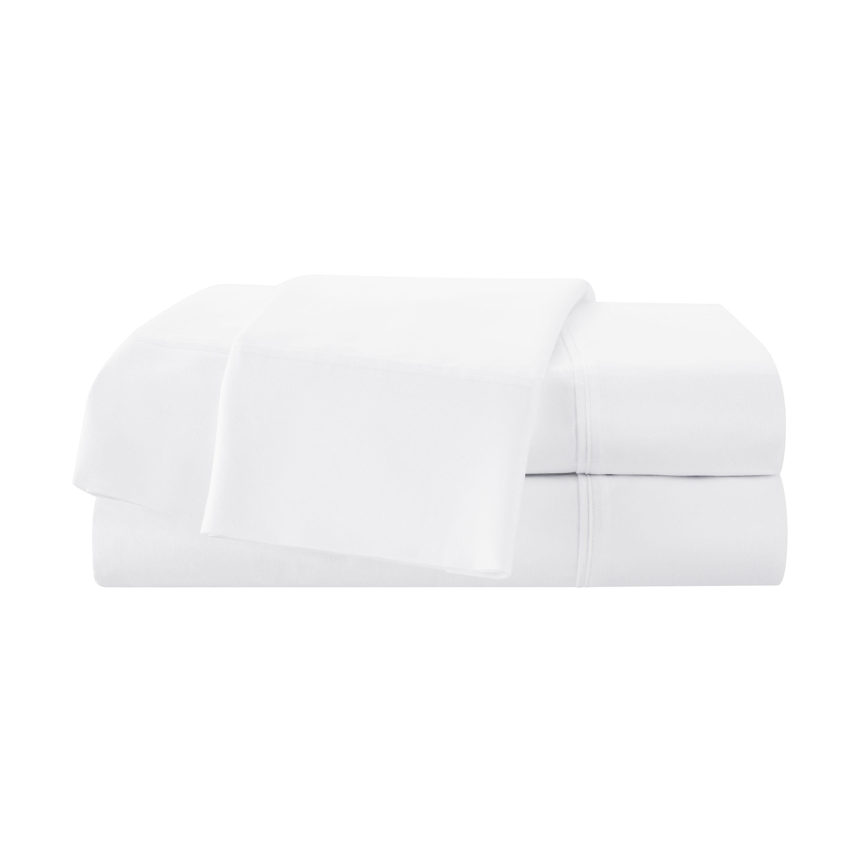 White Full Size Cotton Sateen Deep Pocket Sheet Set