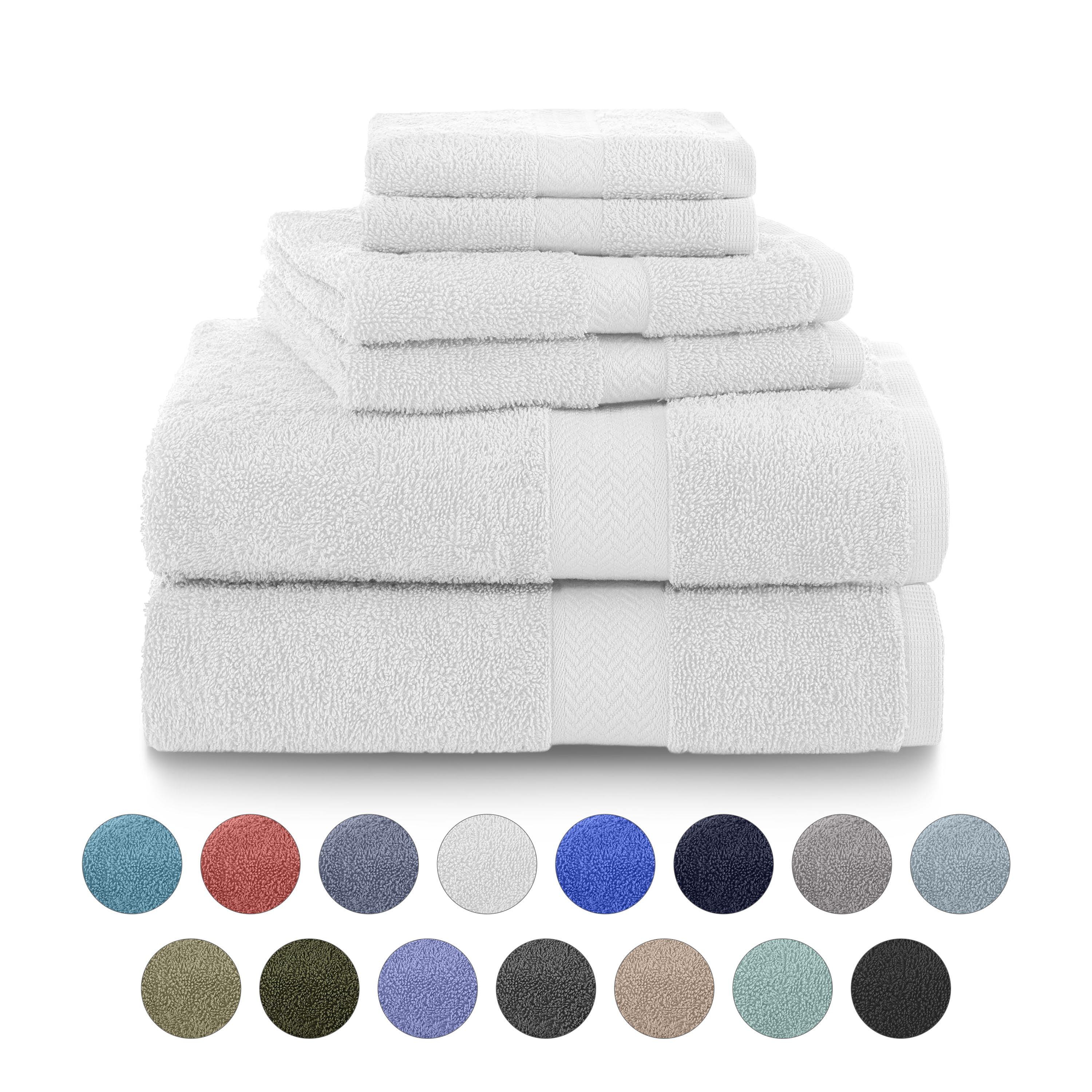 Martex 6 Piece Luxury Cotton Towel Set, 2 Bath Towels, 2 Hand Towels, 2 Washcloths 500 GSM 100% Ring Spun Cotton Highly Absorbent Soft Towels for Bathroom For Everyday Use, Hotel & Spa