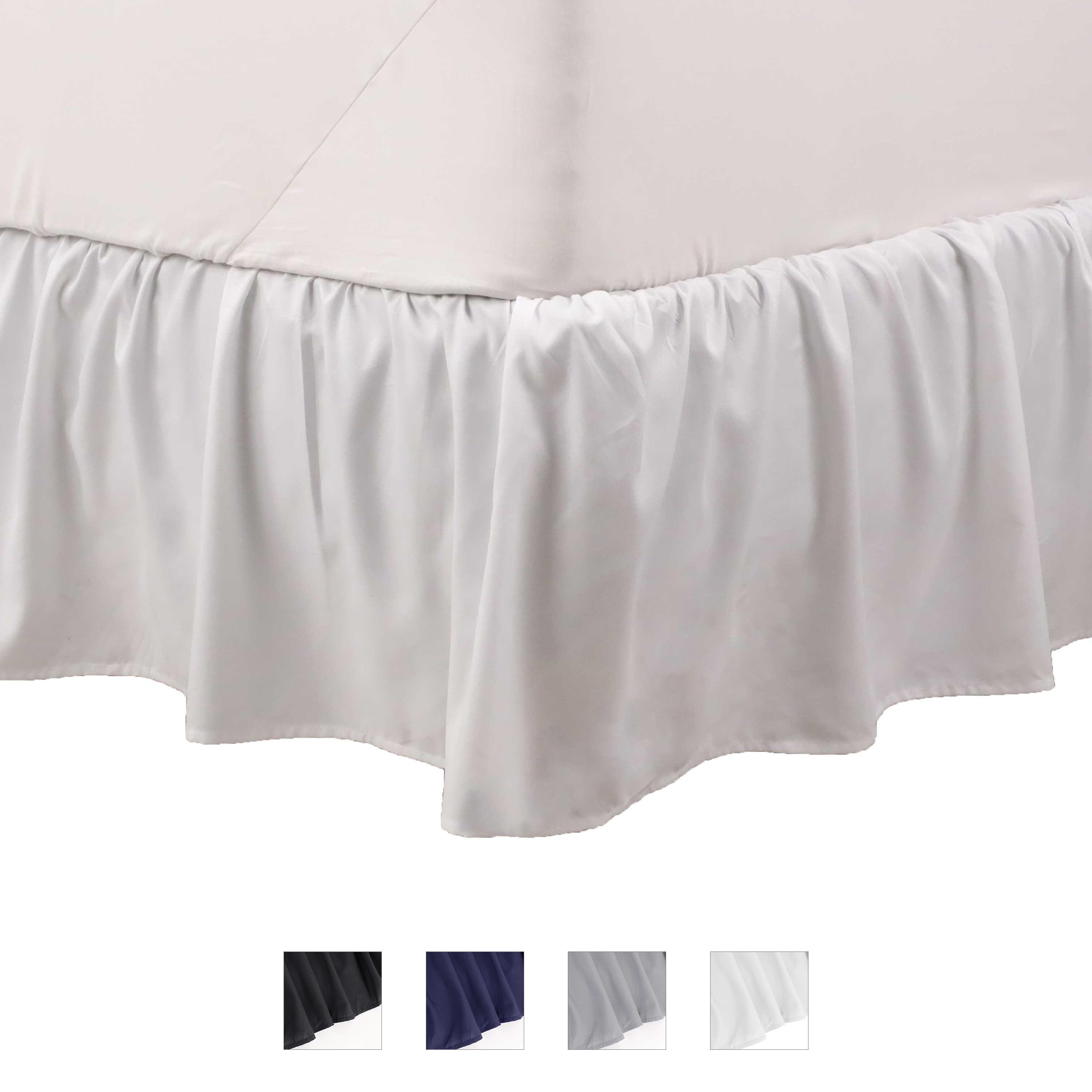 Martex Ruffled Bed Skirt Easy Fit Lightweight 100% Microfiber Dust Ruffle Hotel Quality With 16 inch Tailored Drop