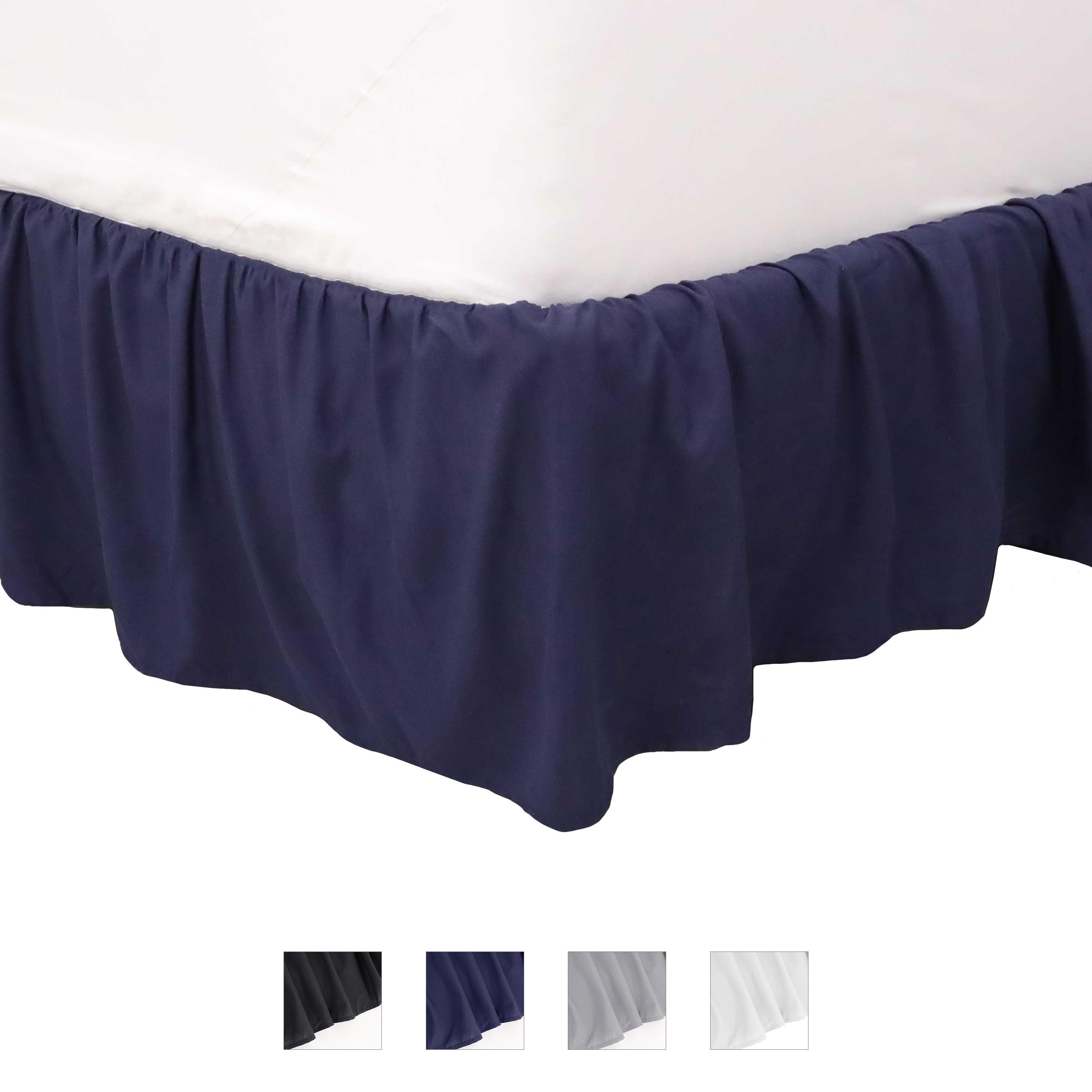 Martex Martex Ruffled Bed Skirt Easy Fit Lightweight 100% Microfiber Dust Ruffle Hotel Quality With 16 inch Tailored Drop