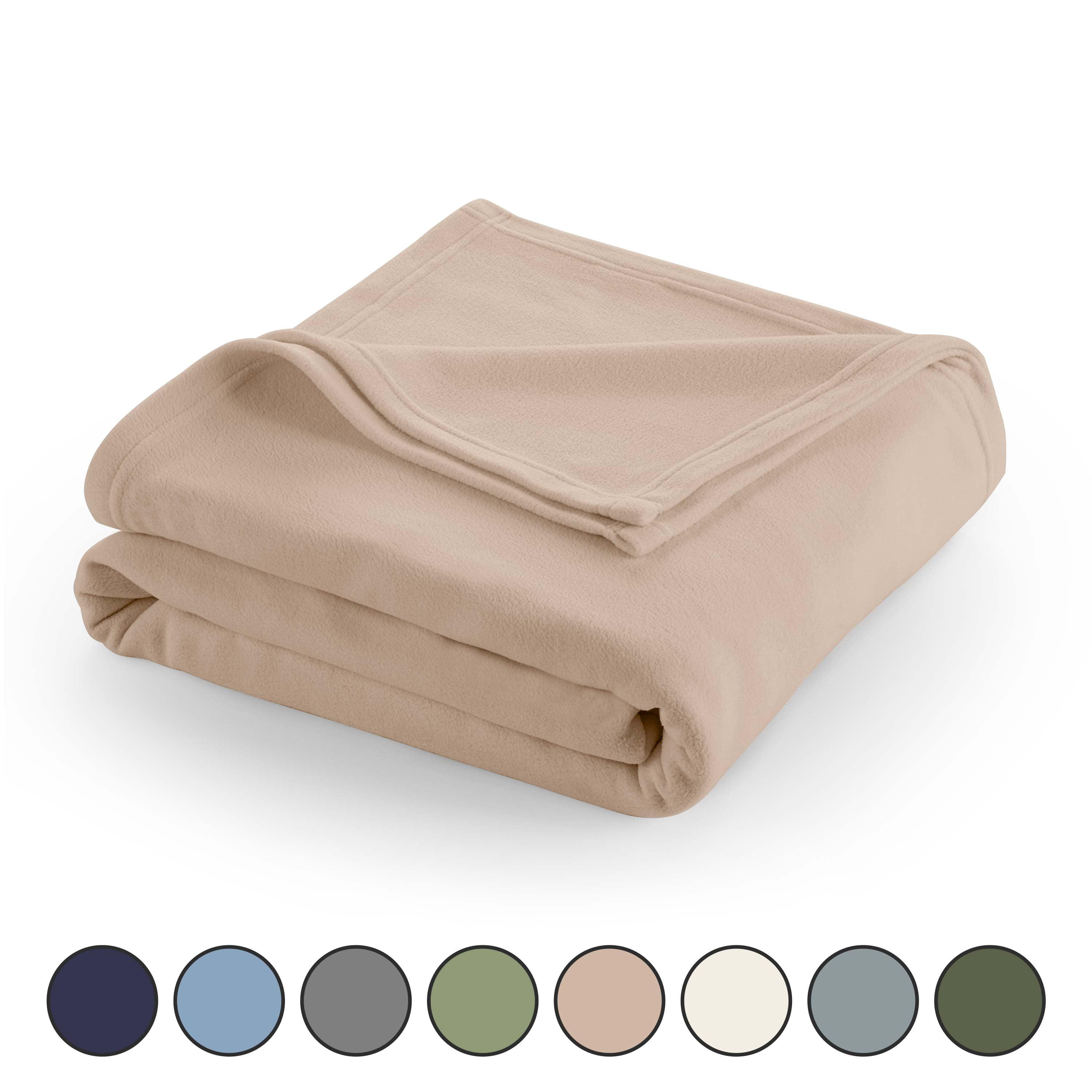 Martex Supersoft Fleece Blanket King - Lightweight, Warm & Cozy All-Season Throw (108"x90"), Beige