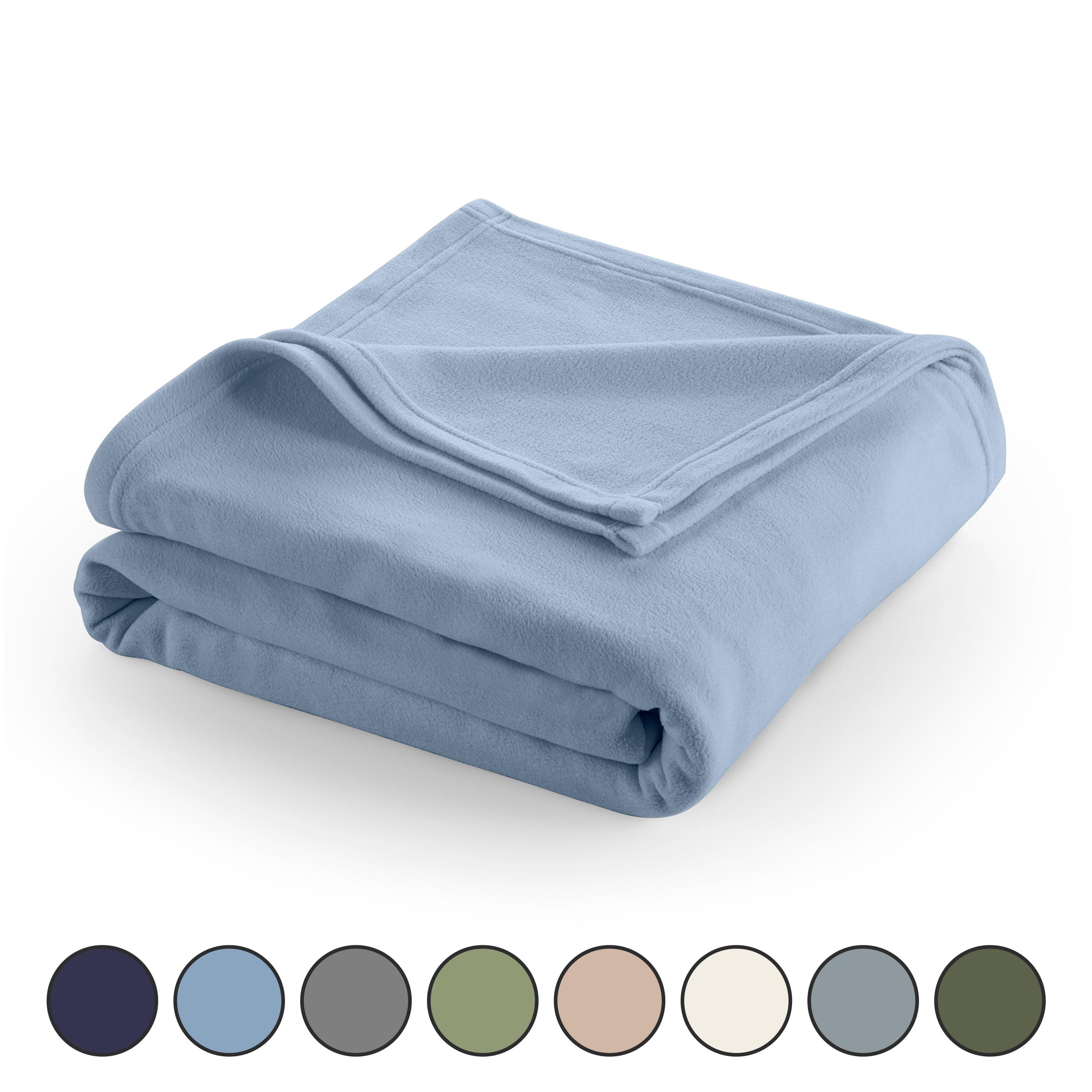 Martex Supersoft Fleece Blanket Queen - Lightweight, Warm & Cozy All-Season Throw (90"x90"), Blue