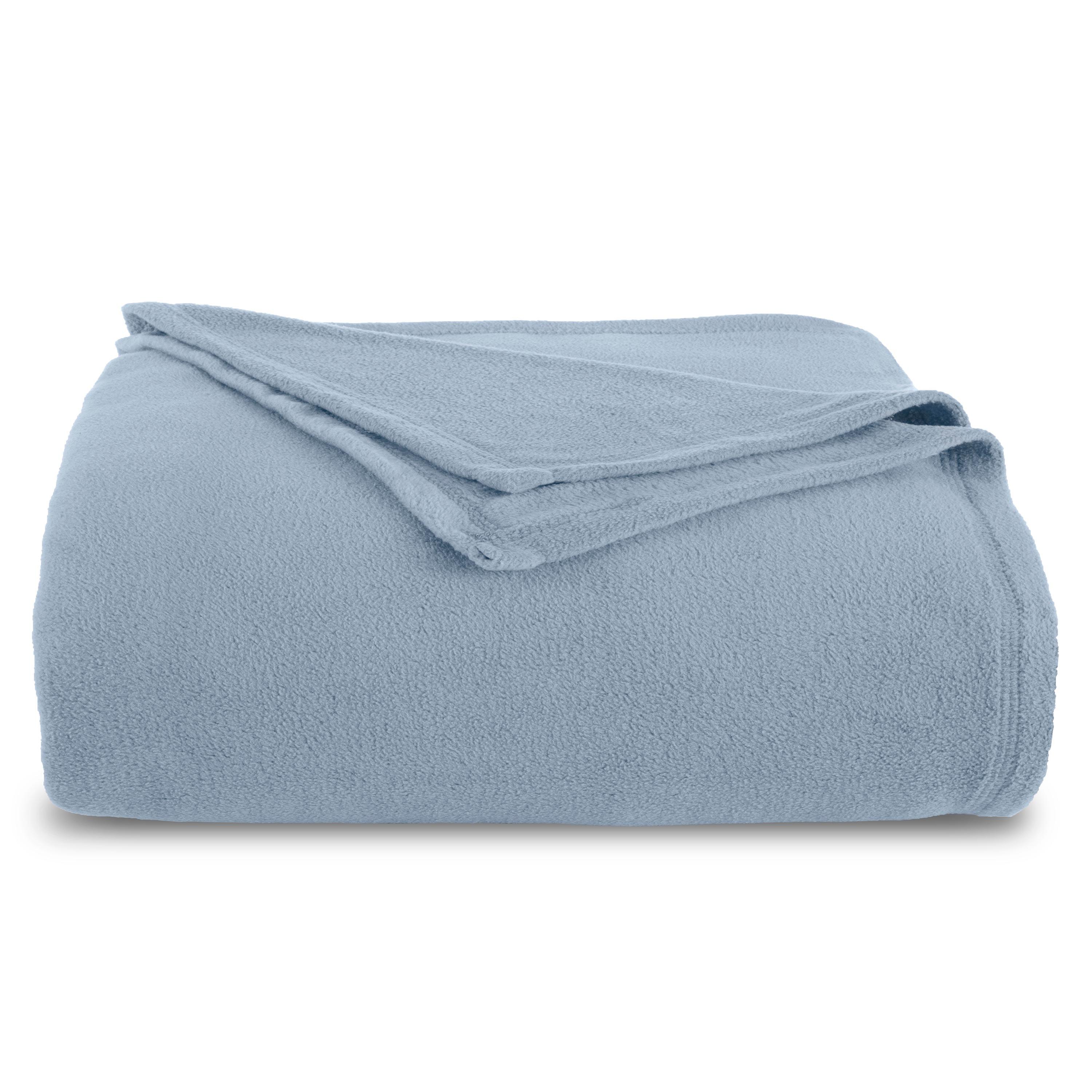 Cozy Comfort Twin-Size Reversible Electric Fleece Throw Blanket in Slate Blue