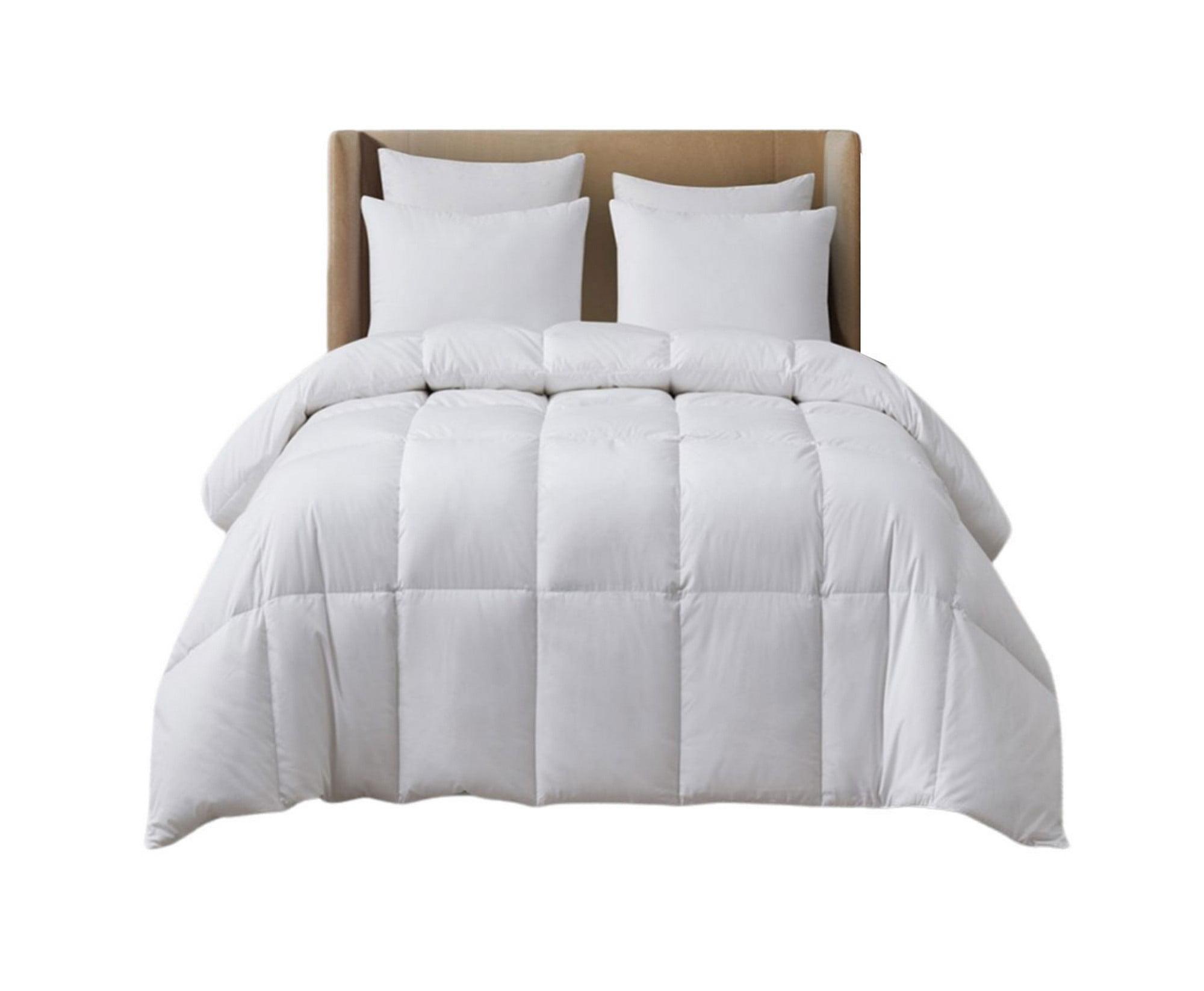 King White Cotton Goose Down Fiber Bedspread