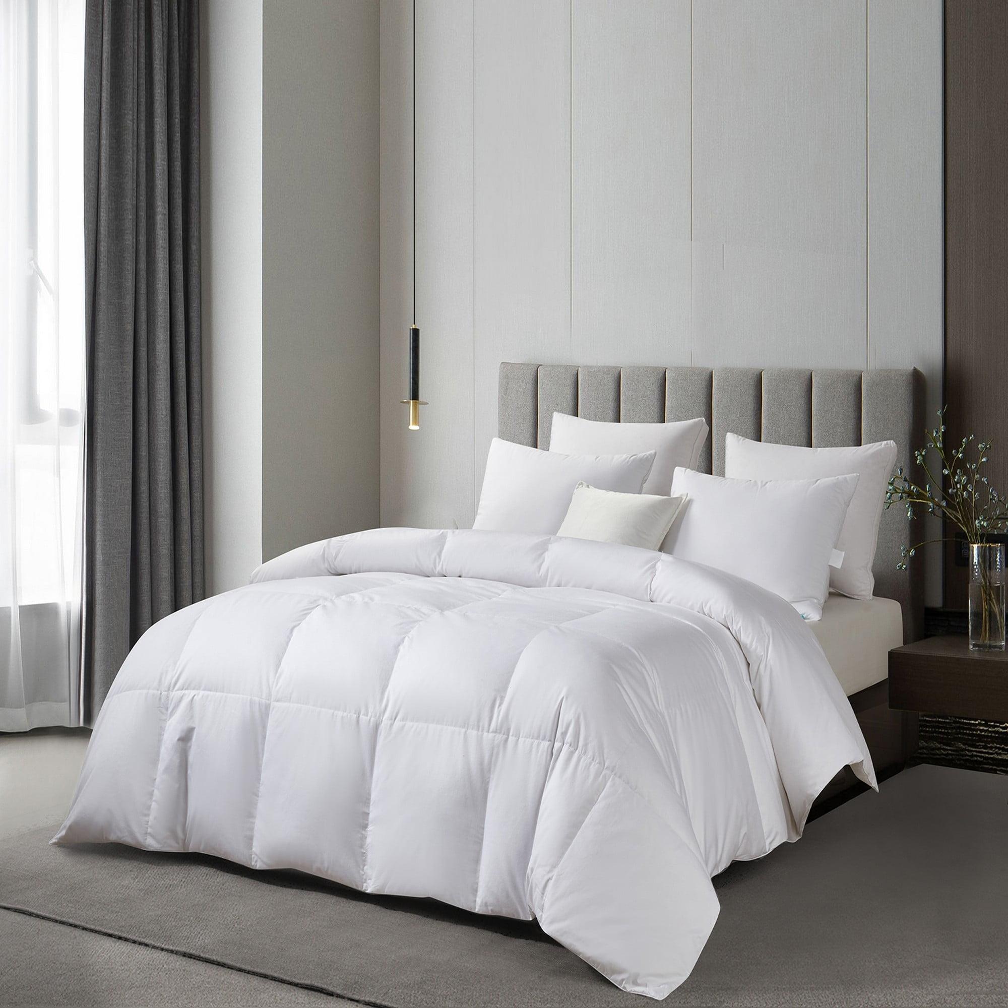 King White Cotton Sateen Down Bedspread