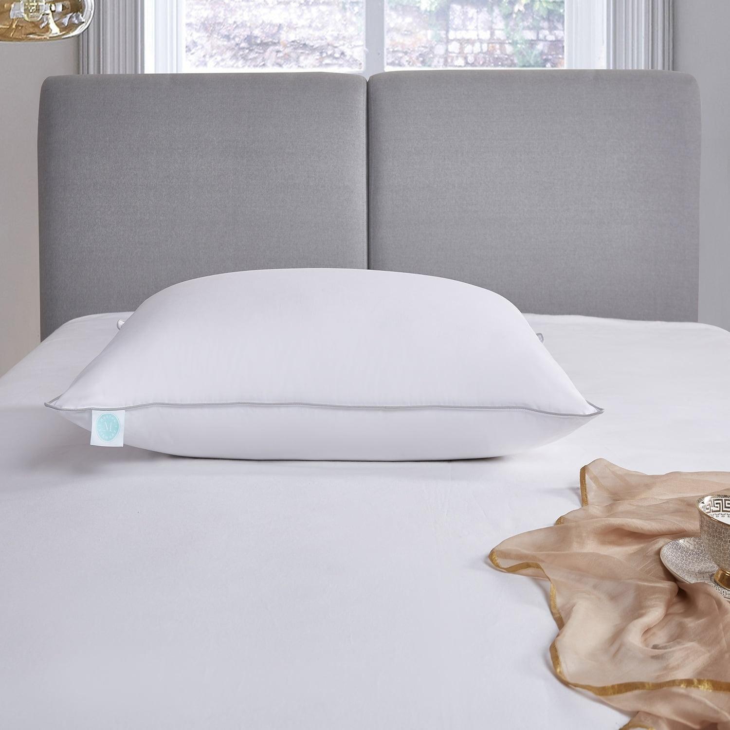 Martha Stewart King Medium/Firm Medium Firm Down Bed Pillow: 400 Thread Count Cotton, White Duck Feather & Down Fill