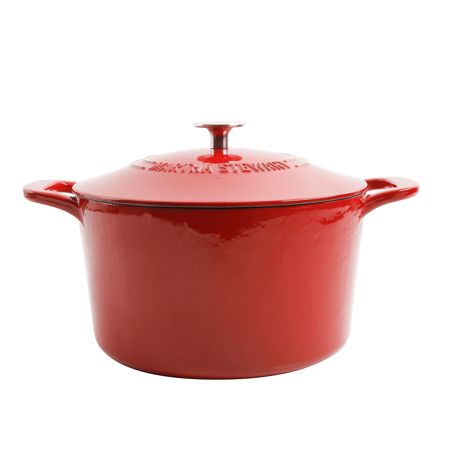 Red 7-Quart Enameled Cast Iron Dutch Oven with Lid