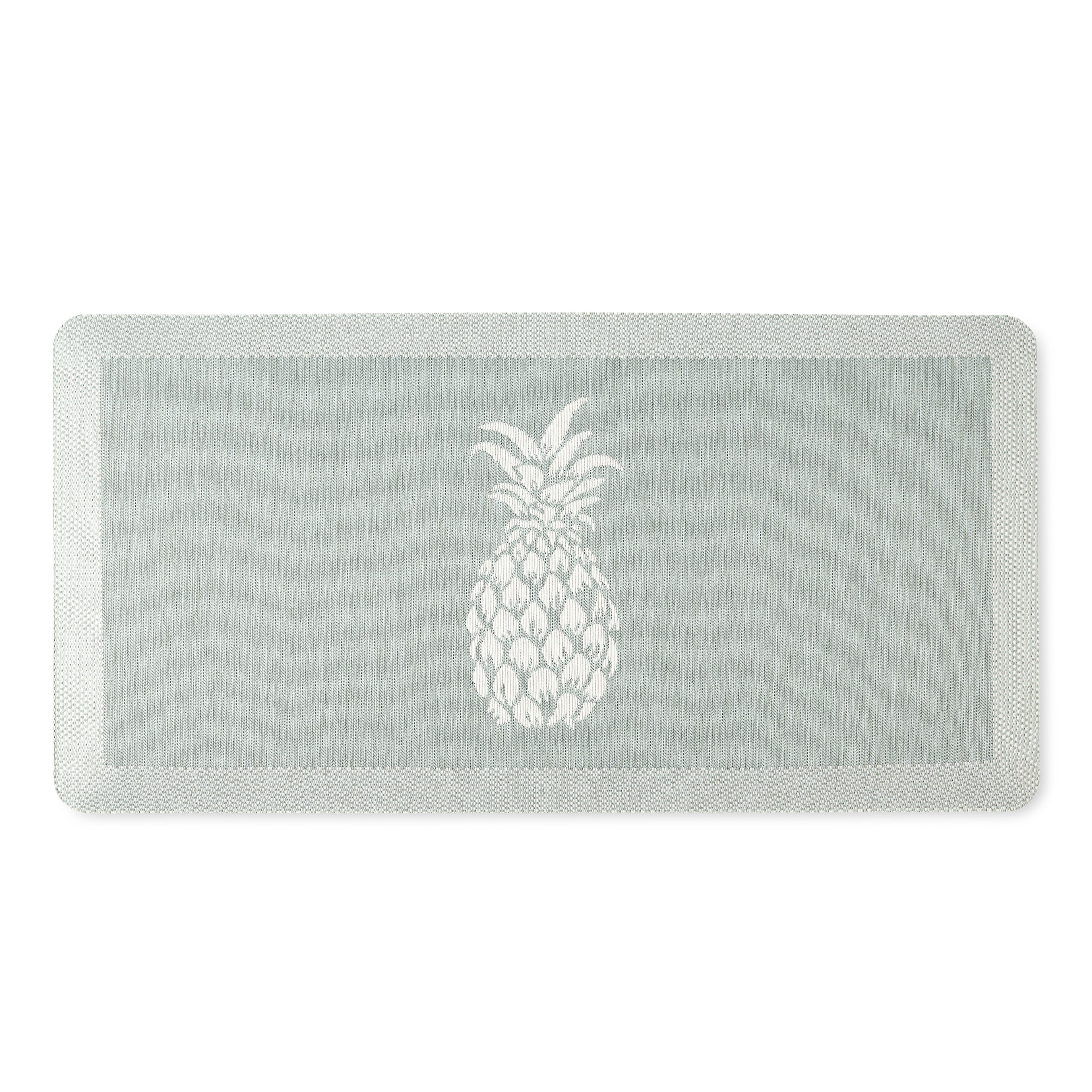 Mint Green Pineapple Anti-Fatigue Kitchen Mat 19.6" x 39"