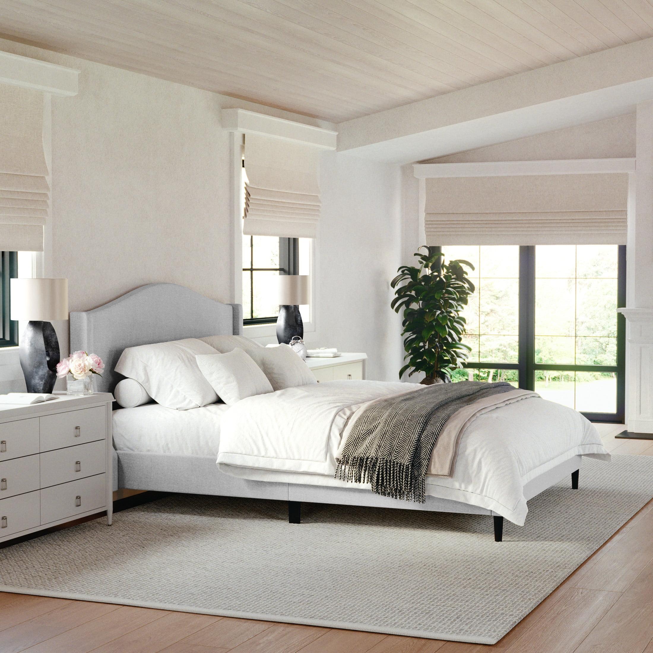 Martha Stewart Martha Stewart Amelia Upholstered Platform Bed With Curved Headboard