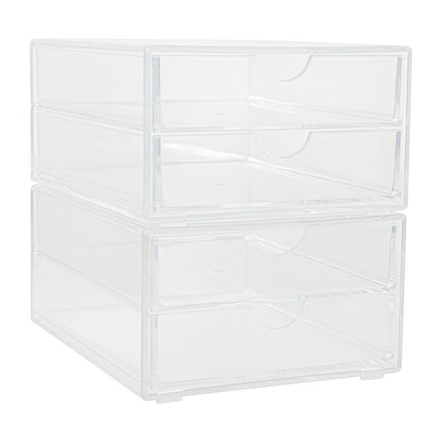 Martha Stewart Thomas Martha Stewart Plastic Desktop Storage with Half Moon Opening Pullout Drawers (Set of 2)