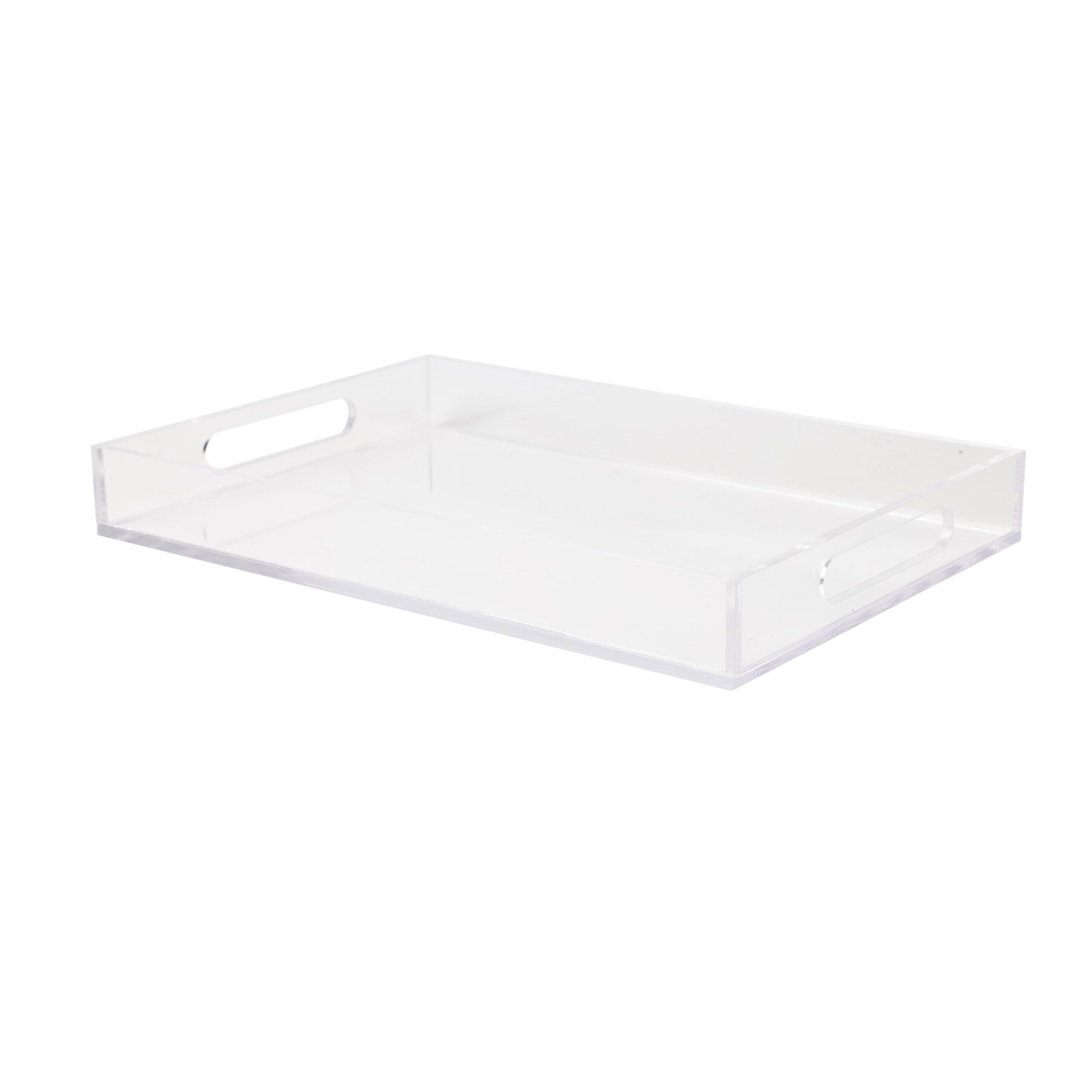 Clear Acrylic Letter Tray with Handles and Anti-Slip Feet