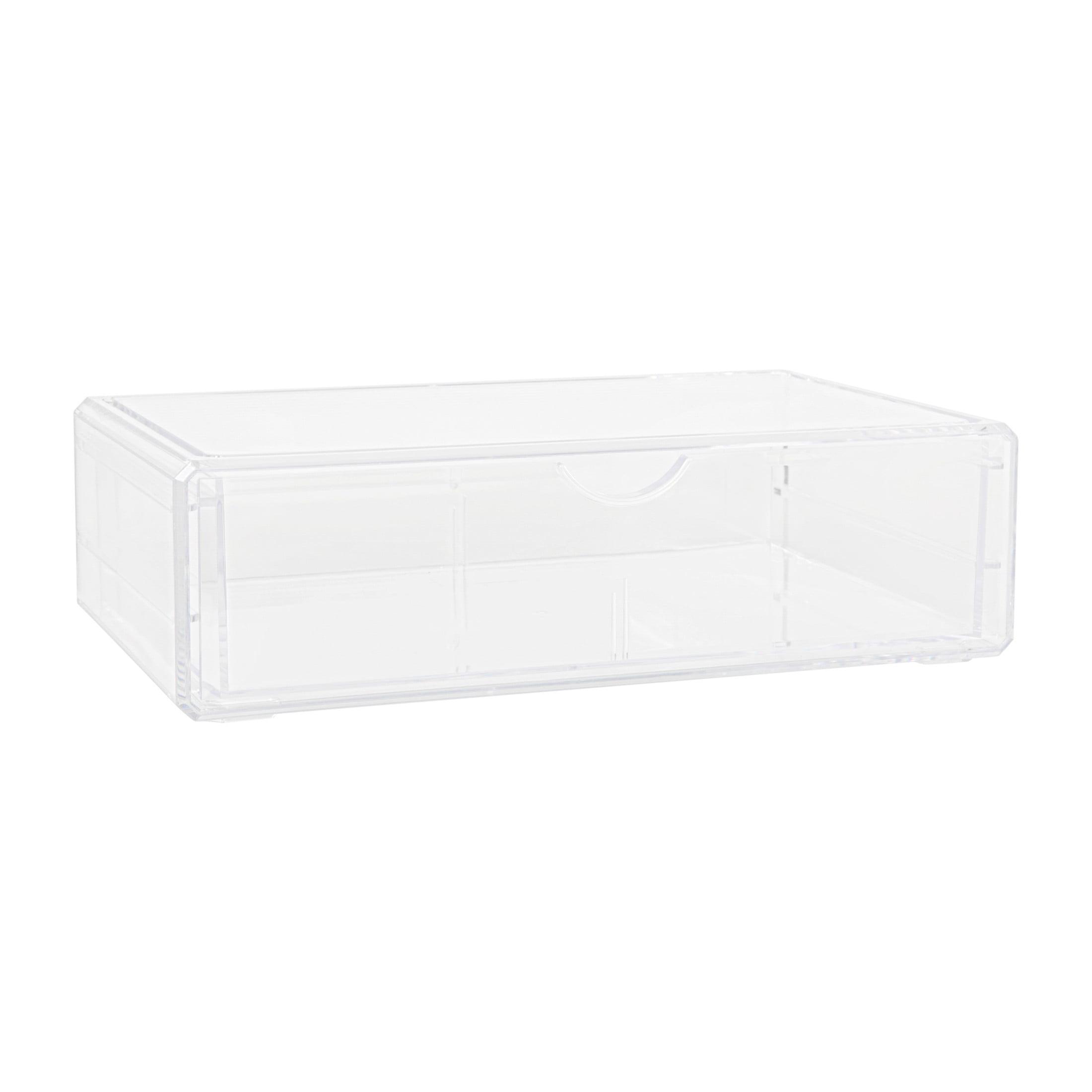 Clear Plastic Stackable Office Organizer with Drawer