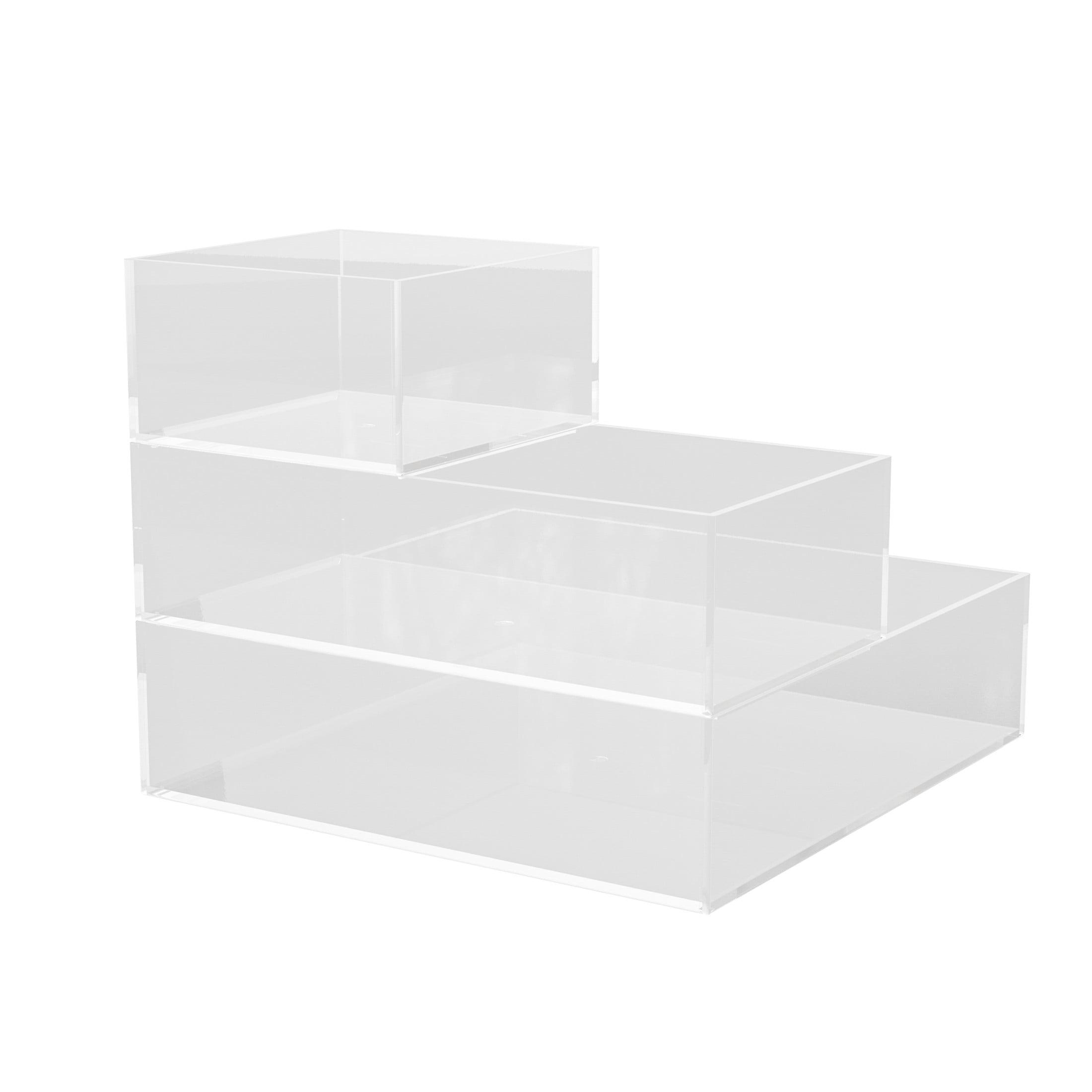 Clear Plastic Stackable Desktop Organizer Trays, Set of 3