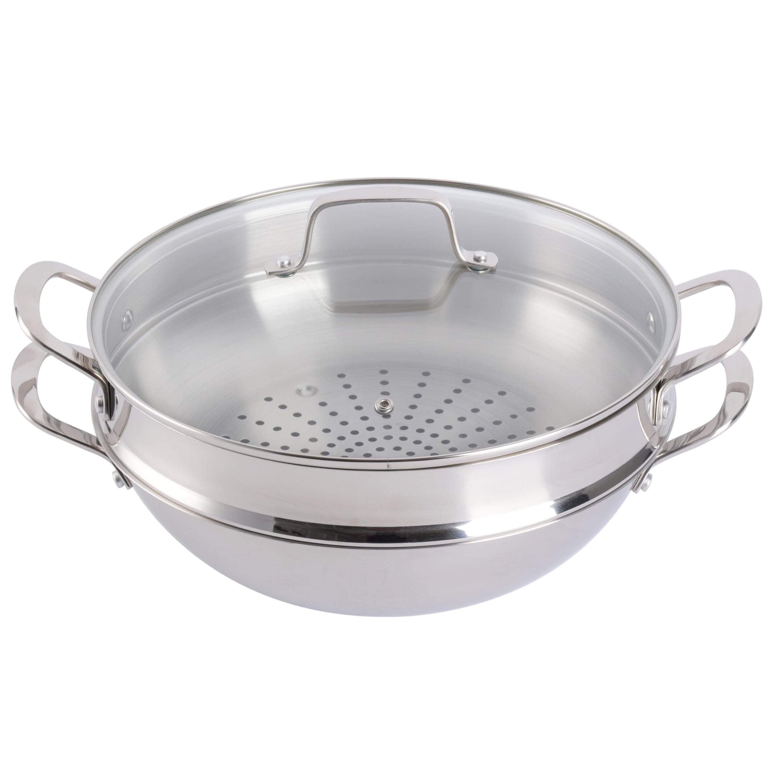 Castelle 12 Inch Stainless Steel Everyday Pan with Steamer and Lid