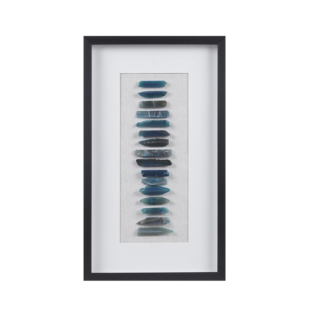 Martha Stewart Cerulean Stones Real Natural Agate Framed Shadowbox in Blue