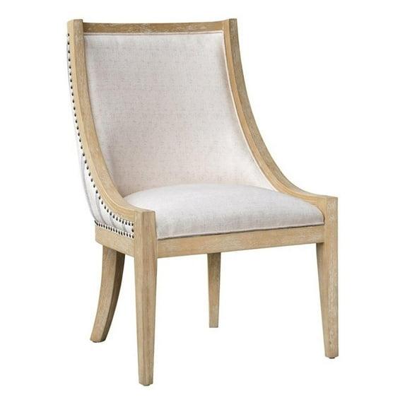 Martha Stewart Martha Stewart Elmcrest Wood Upholstered  Dining Chair with Nailhead Trim