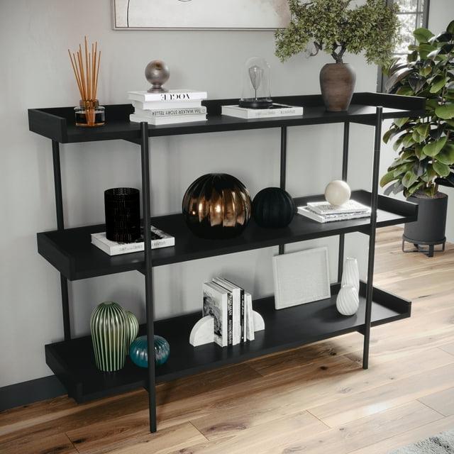 Martha Stewart Raines Martha Stewart Emmett 3 Shelf Storage Display Unit Bookcase with Metal Frame