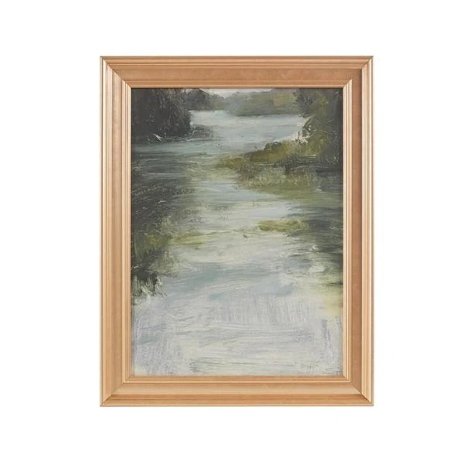 Martha Stewart Estuary Abstract Landscape Framed Glass Wall Art