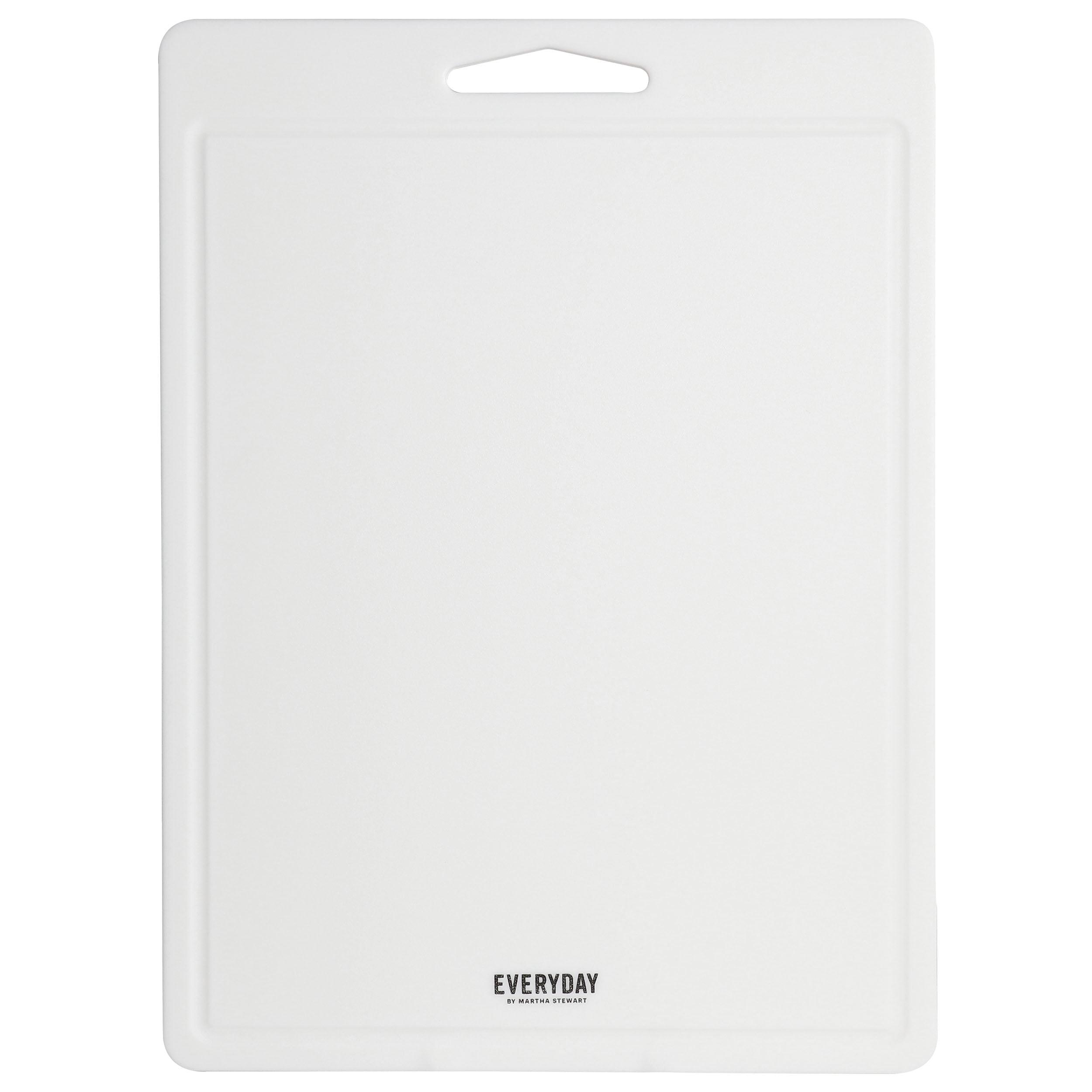 White Polypropylene Rectangular Cutting Board with Handle