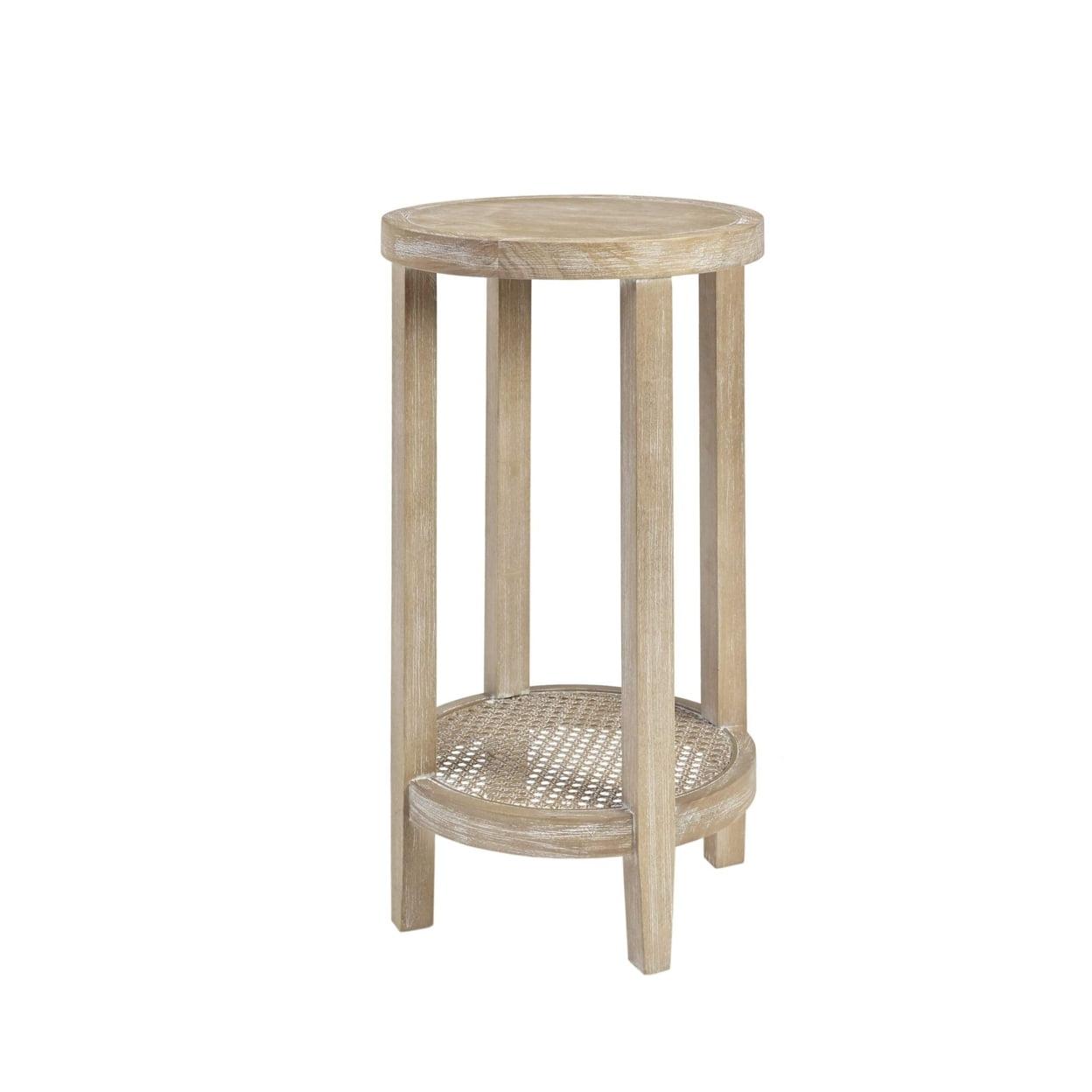 Martha Stewart Harley Farmhouse Round End Table with Storage