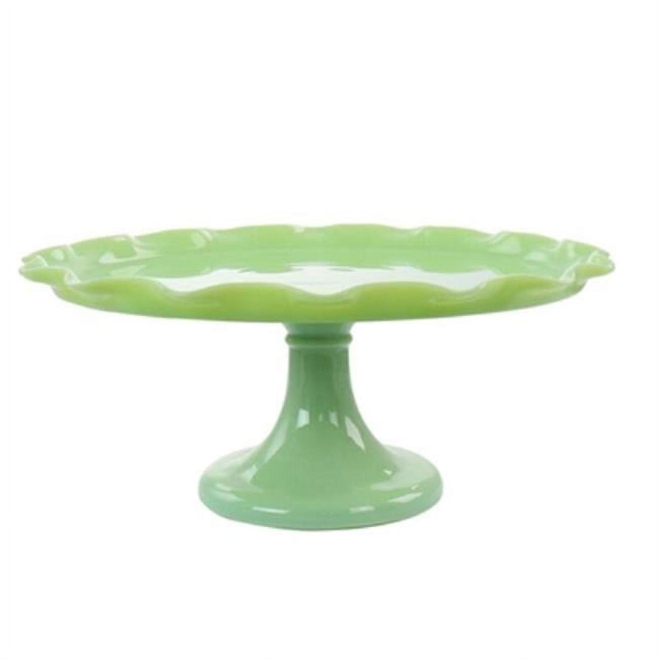 Mint Green Jadeite Glass Pedestal Cake Stand