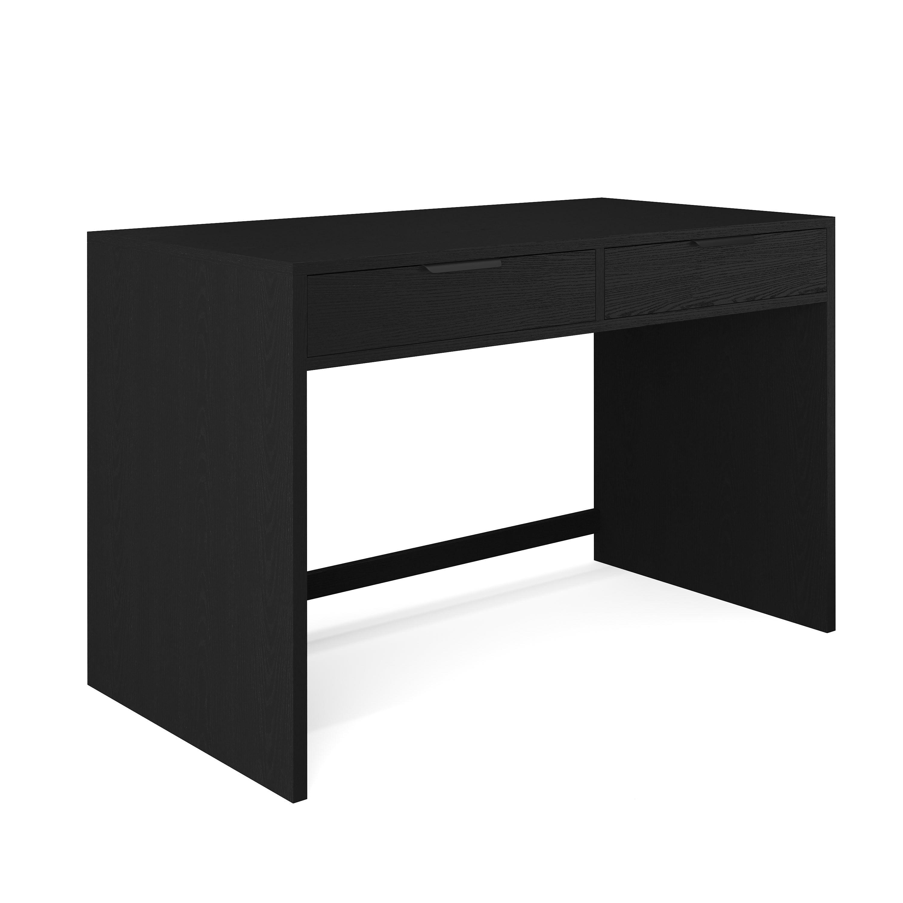 Martha Stewart Kayden Home Office Modular 2 Drawer Desk in Black with Oil Rubbed Bronze Hardware