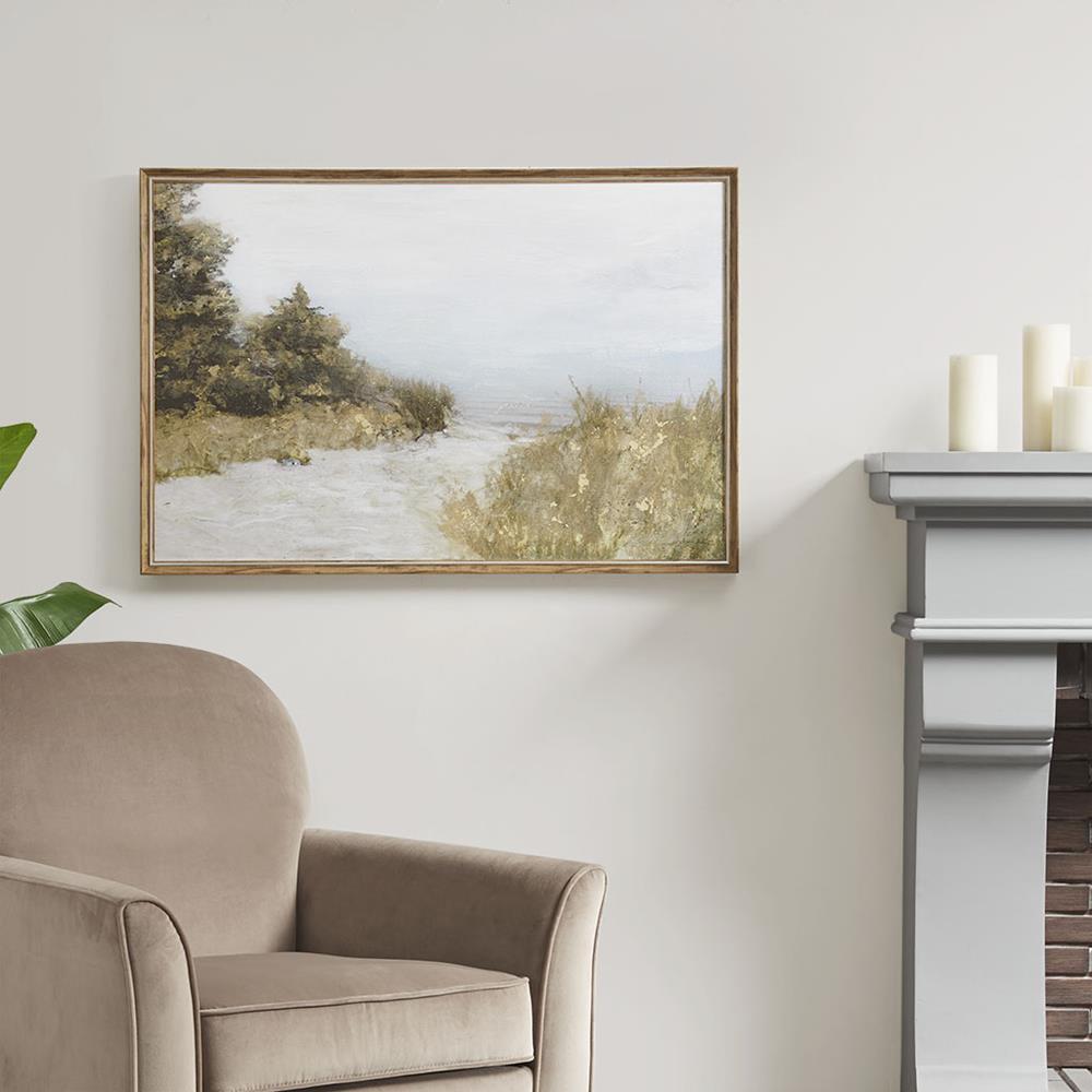 Martha Stewart Lake Walk Abstract Landscape Framed Canvas Wall Art