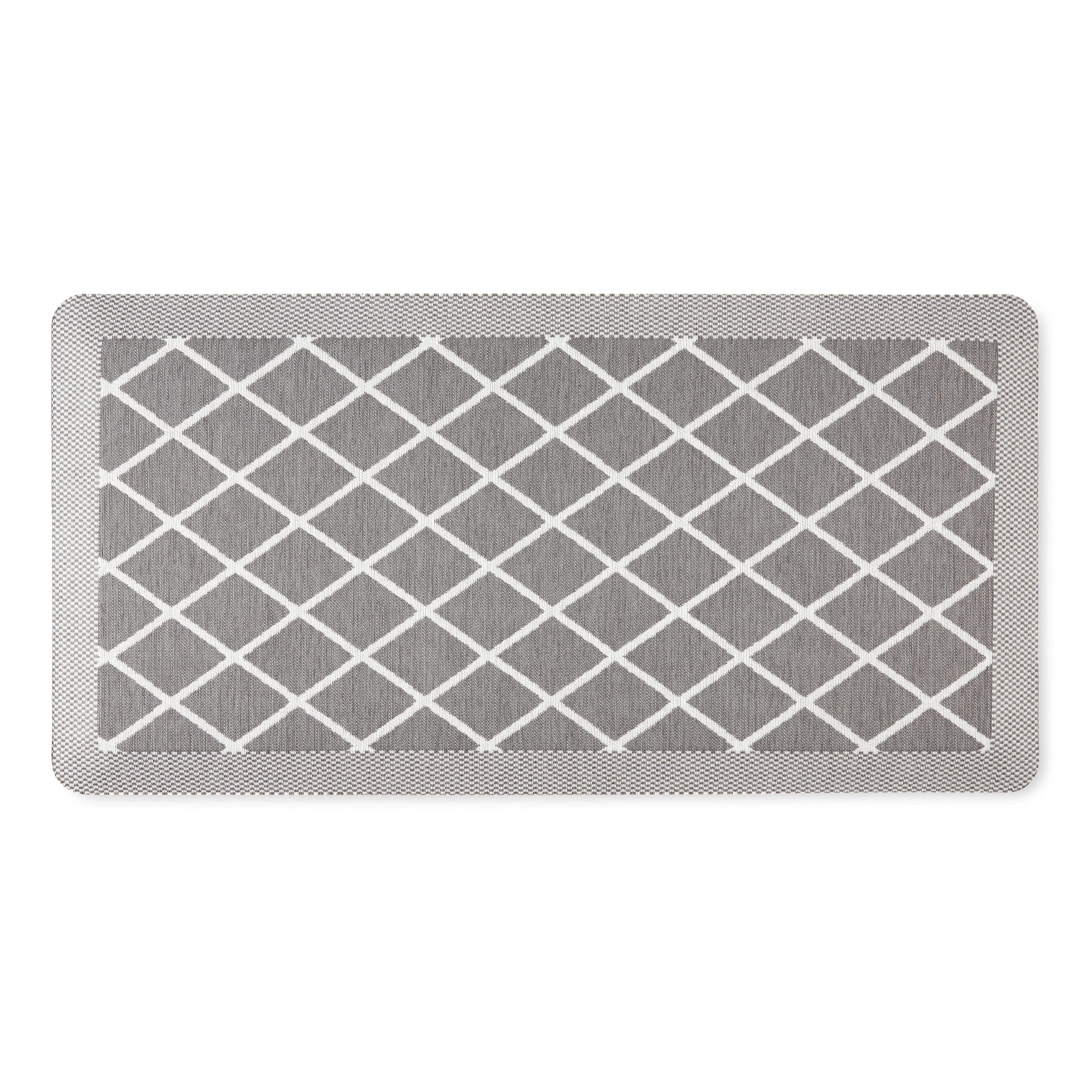 Gray Trellis Memory Foam Anti-Fatigue Kitchen Mat