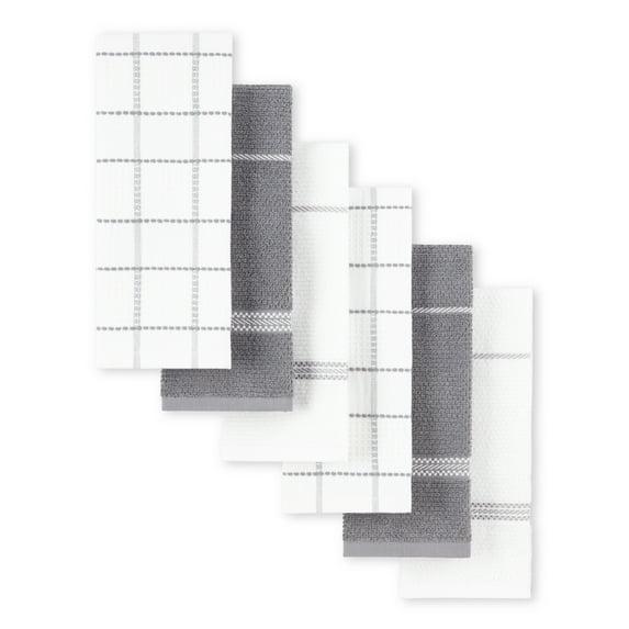 Martha Stewart Martha Stewart Modern Waffle Kitchen Towel Set 6-Pack, Linen, 16"x28" (Set of 6)