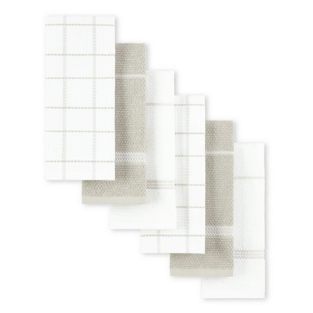 Martha Stewart Martha Stewart Modern Waffle Kitchen Towel Set 6-Pack, Linen, 16"x28" (Set of 6)