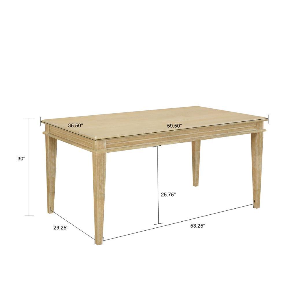 Martha Stewart Bella Parsons Dining Table Natural: Farmhouse Style, 4-Seat, Wood & MDF, 59.5" Width