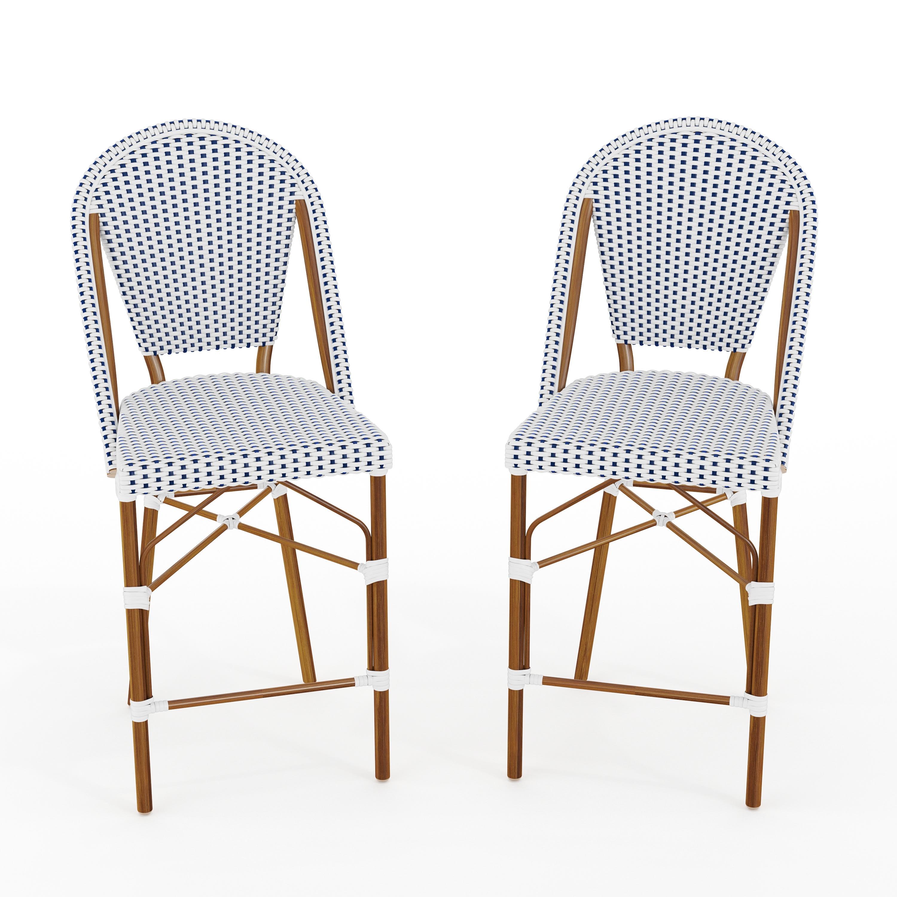 Martha Stewart Martha Stewart Lily Pond All-Weather Stackable Patio Bistro Counter Stools (Set of 2)