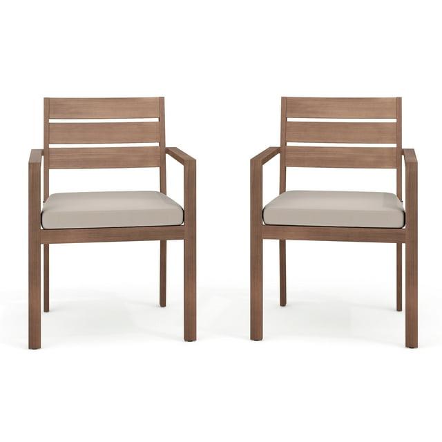 Martha Stewart Martha Stewart Bedford All-Weather Stacking Patio Dining Armchairs With Seat Cushions (Set of 2)