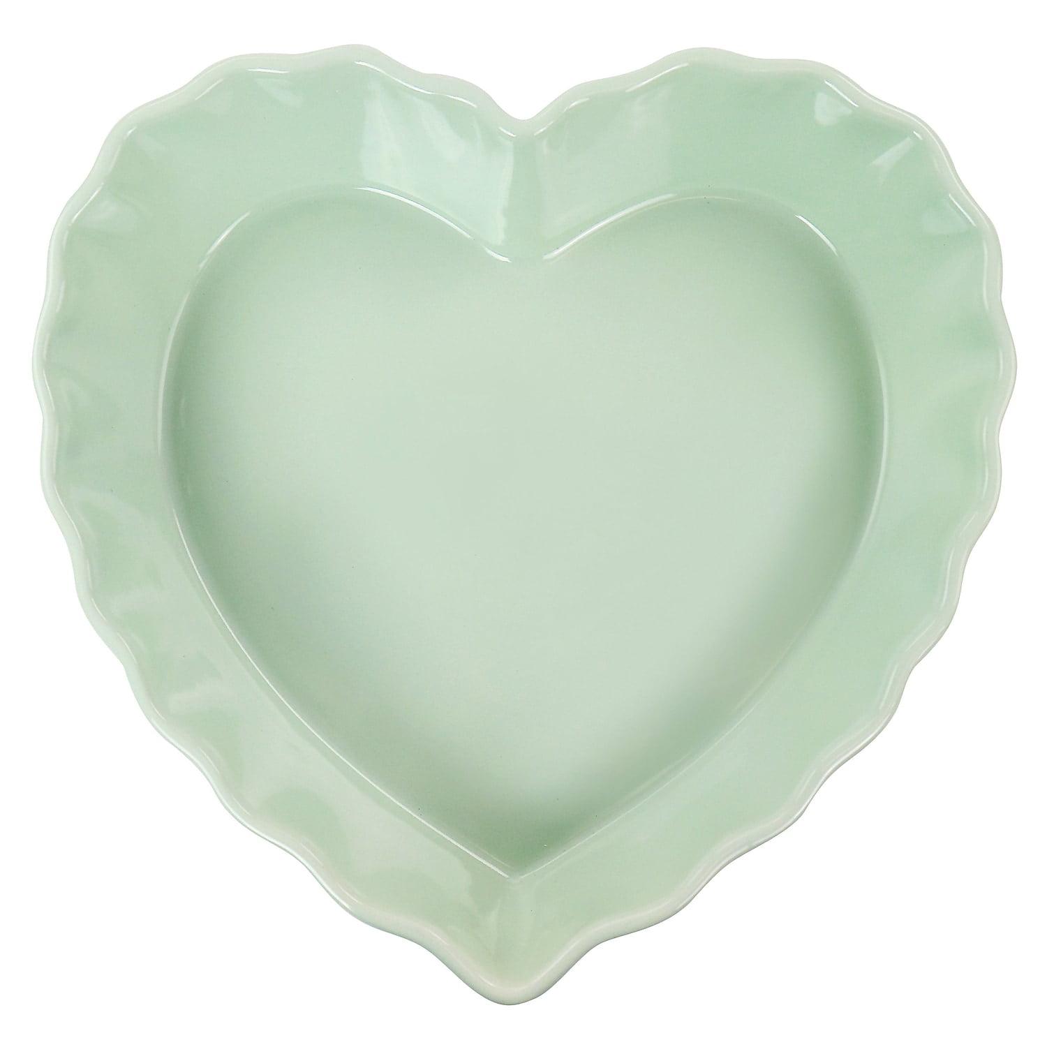 Mint Green Heart Shaped Ceramic Baking Dish