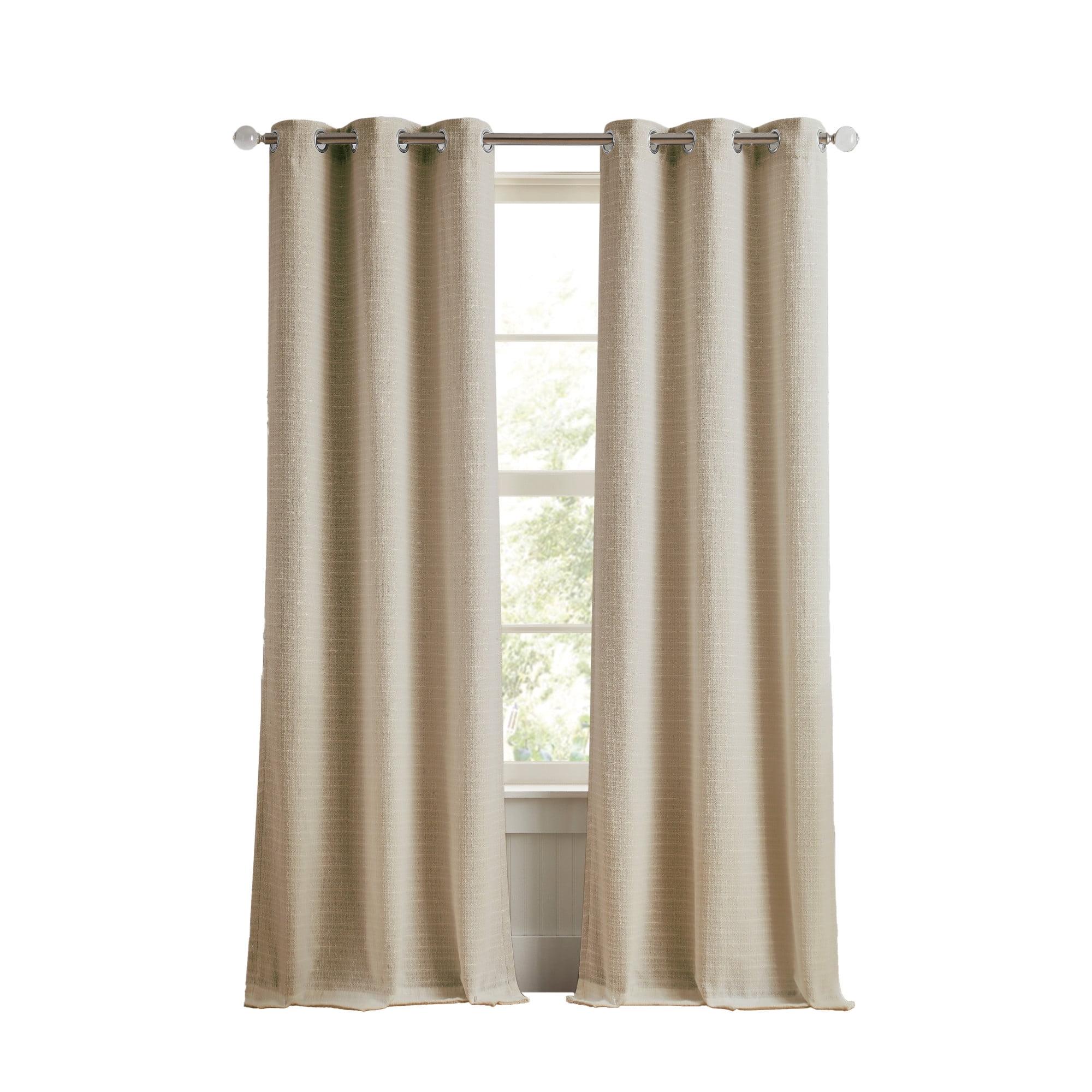 84"x37"Martha Stewart 2pk Sutter 84" Dark Lined Curtain Panel Sand
