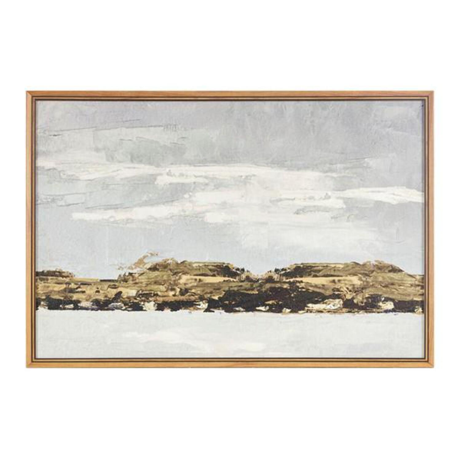 Martha Stewart Foggy Morning Abstract Landscape Framed Canvas Wall Art