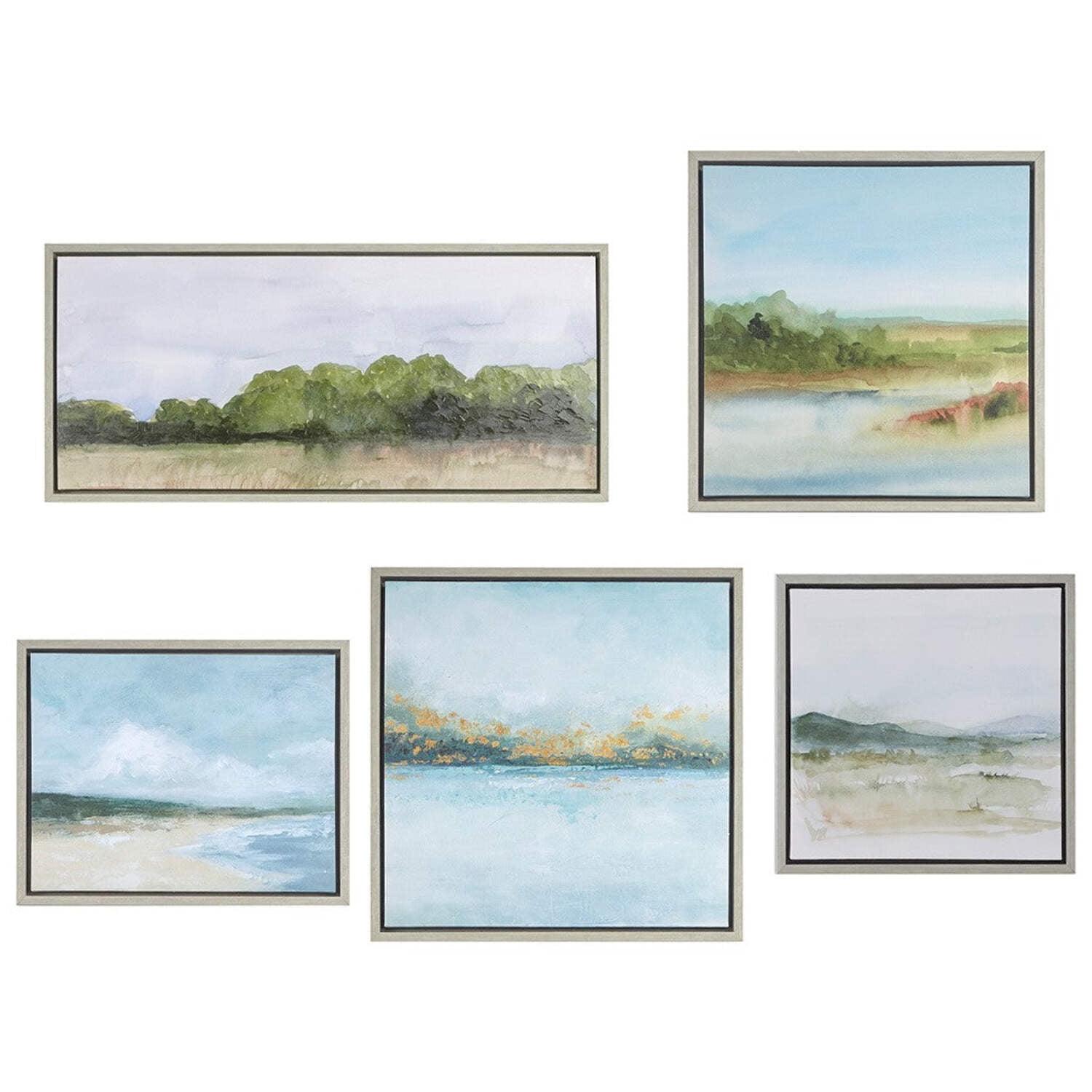 Vista Nautical Abstract Landscape 5-Piece Framed Canvas Set