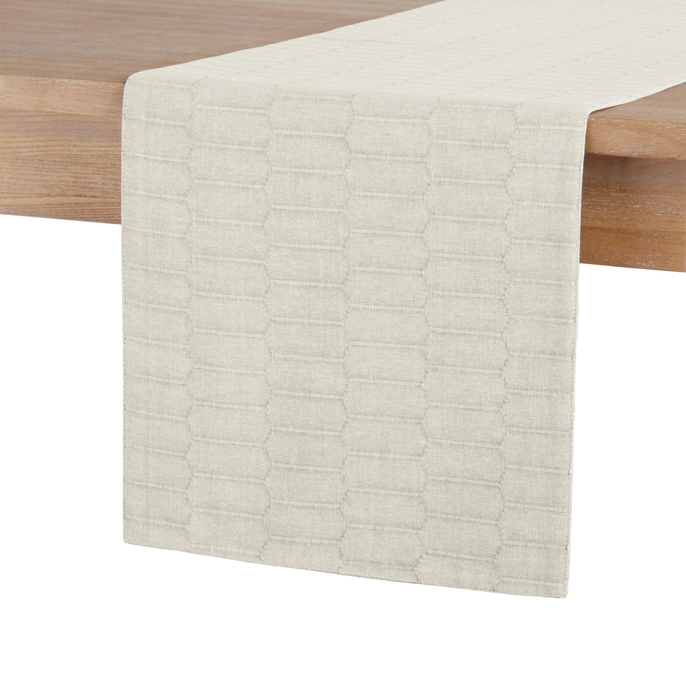 Natural Honeycomb Cotton-Polyester Reversible Table Runner