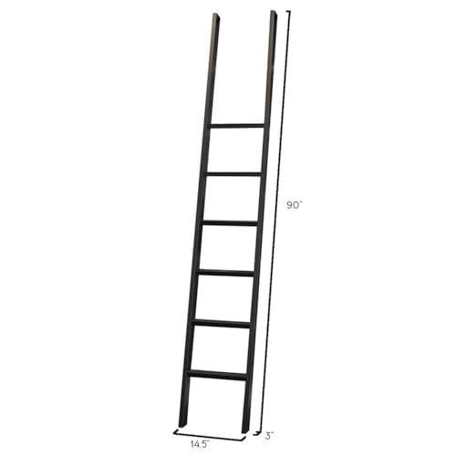 Toulouse Metal Ladder for Bookcase Black - Martin Furniture: No Assembly, 6 Rungs, 90" Height