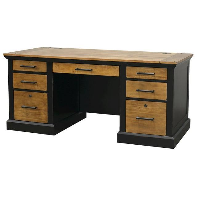 Martin Furniture Toulouse Wood Executive Desk Writing Table Office Desk Black