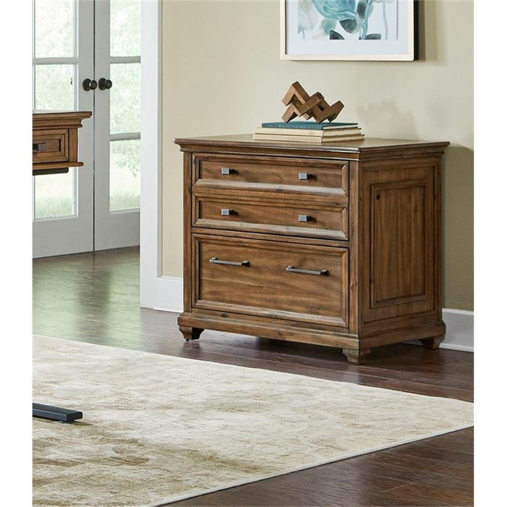 Porter Brown Wood 2-Drawer Lockable Lateral File Cabinet