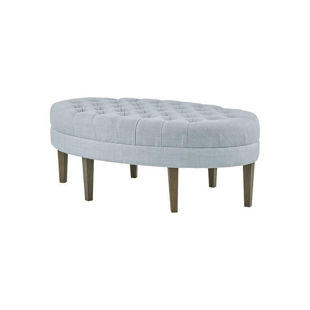 Madison Park Mathew Surfboard Tufted Ottoman Dusty Blue: Polyester Upholstery, Plywood Frame